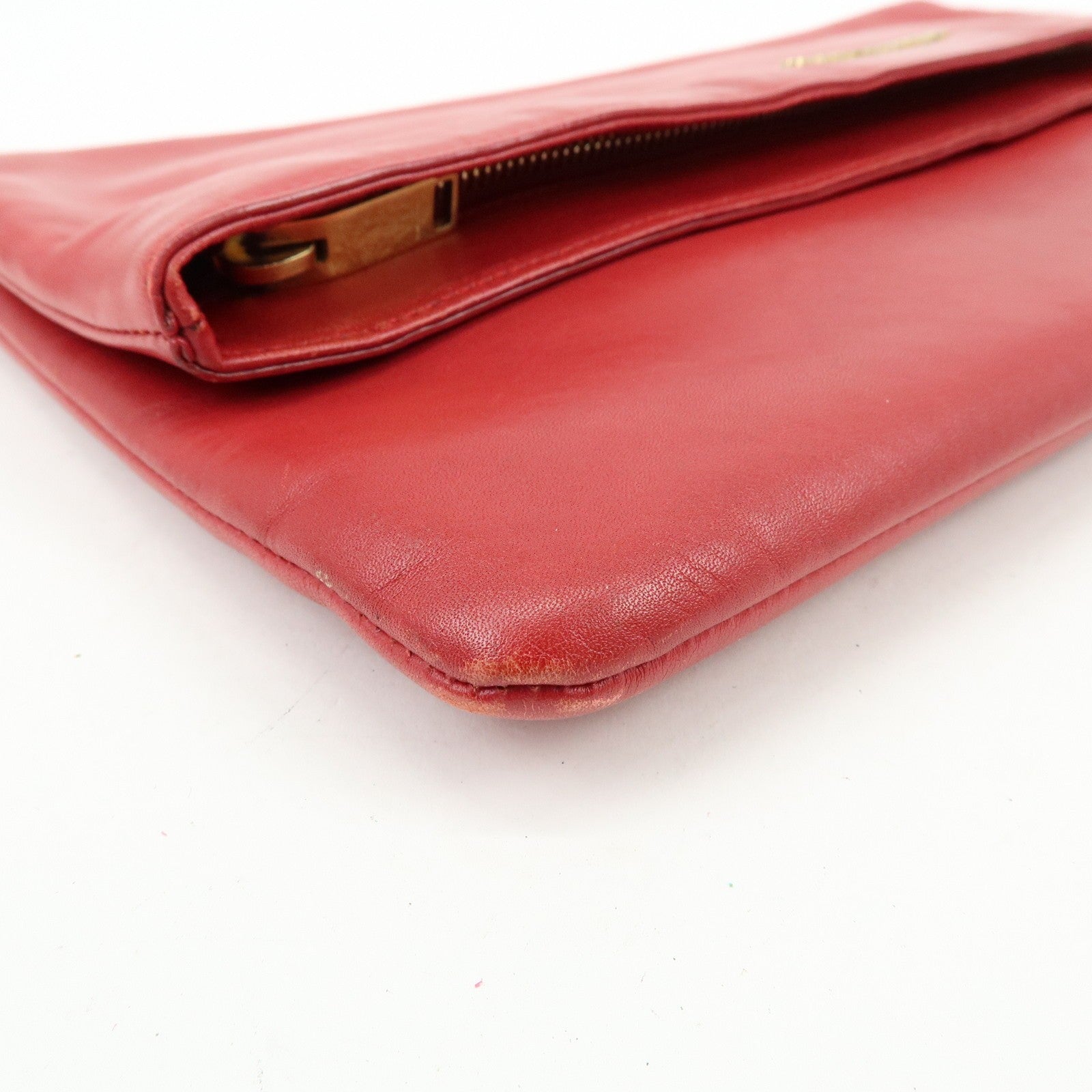 Saint Laurent Paris Clutch Bag - Red, Leather