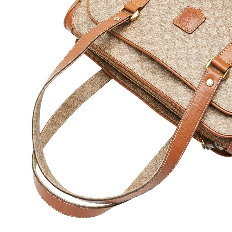Celine Macadam Handbag Tote Bag - Beige Brown, PVC Leather