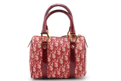 Dior Trotter Mini Boston Handbag - Bordeaux, Canvas