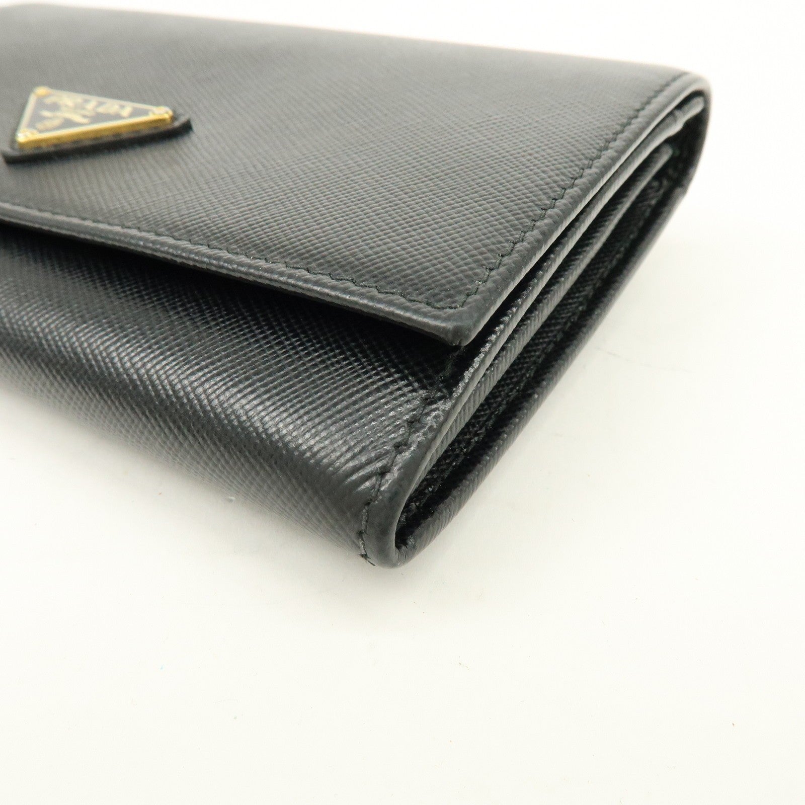 Prada Triangle Logo Wallet - Black, Saffiano Leather