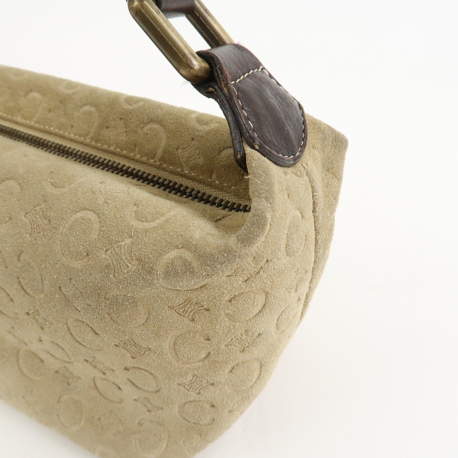 Celine C Macadam Hand Bag - Beige, Suede Leather
