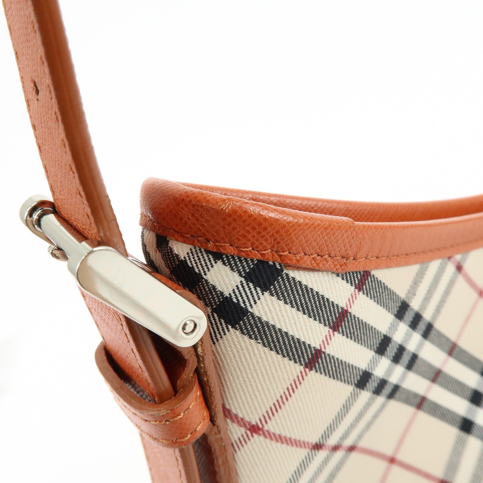 Burberry Nova Plaid Shoulder Bag - Beige, Canvas, Leather