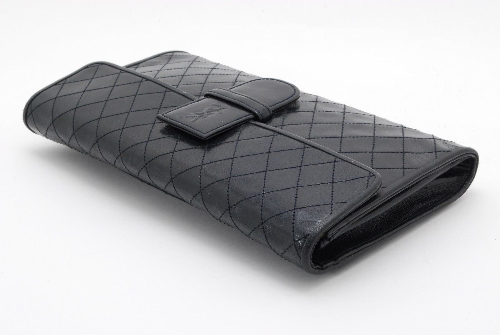 Saint Laurent Yves Clutch Bag - Navy, Leather