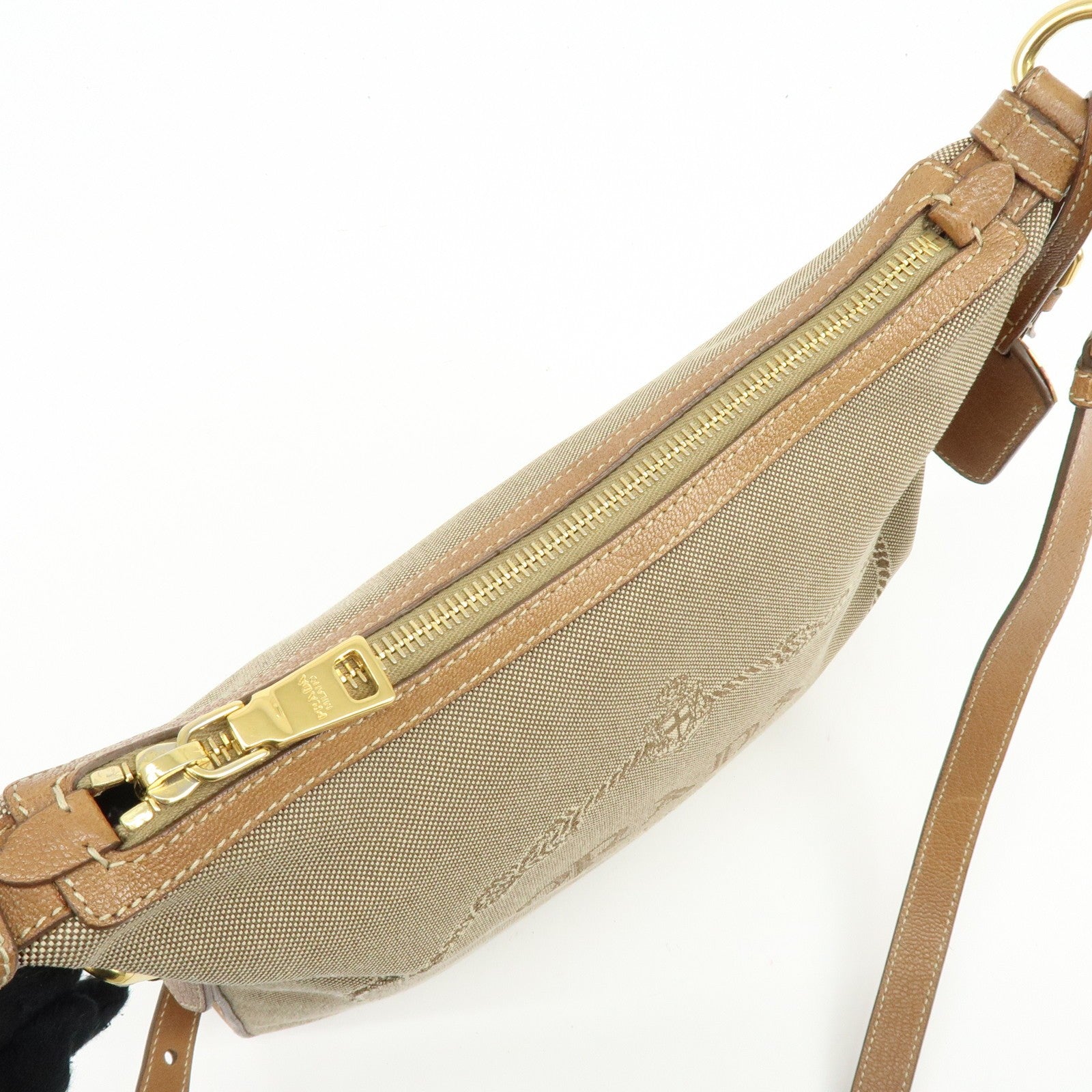 Prada Shoulder Bag - Brown, Jacquard Canvas, Leather