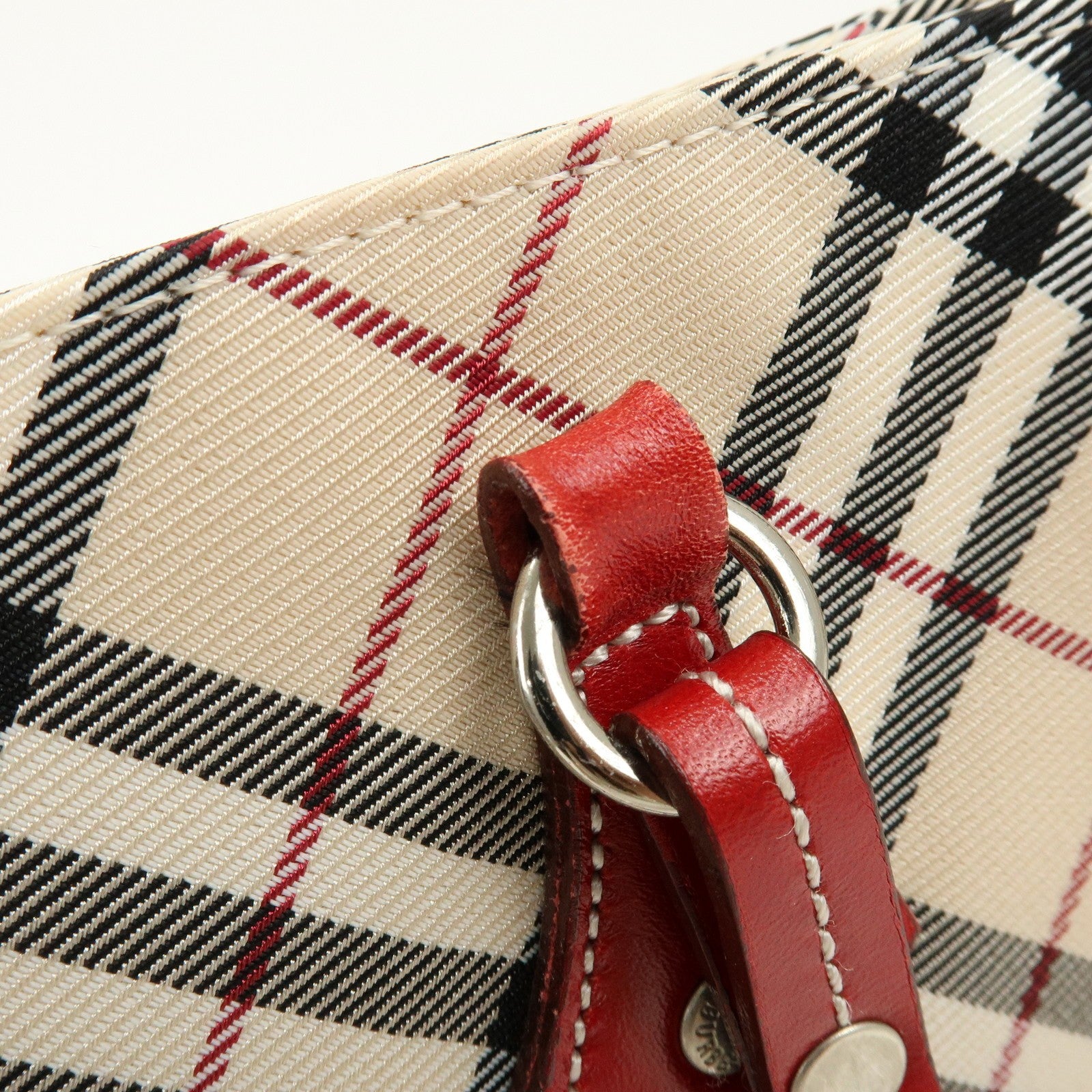 Burberry Blue Label Nova Plaid Tote Bag - Beige, Nylon and Leather