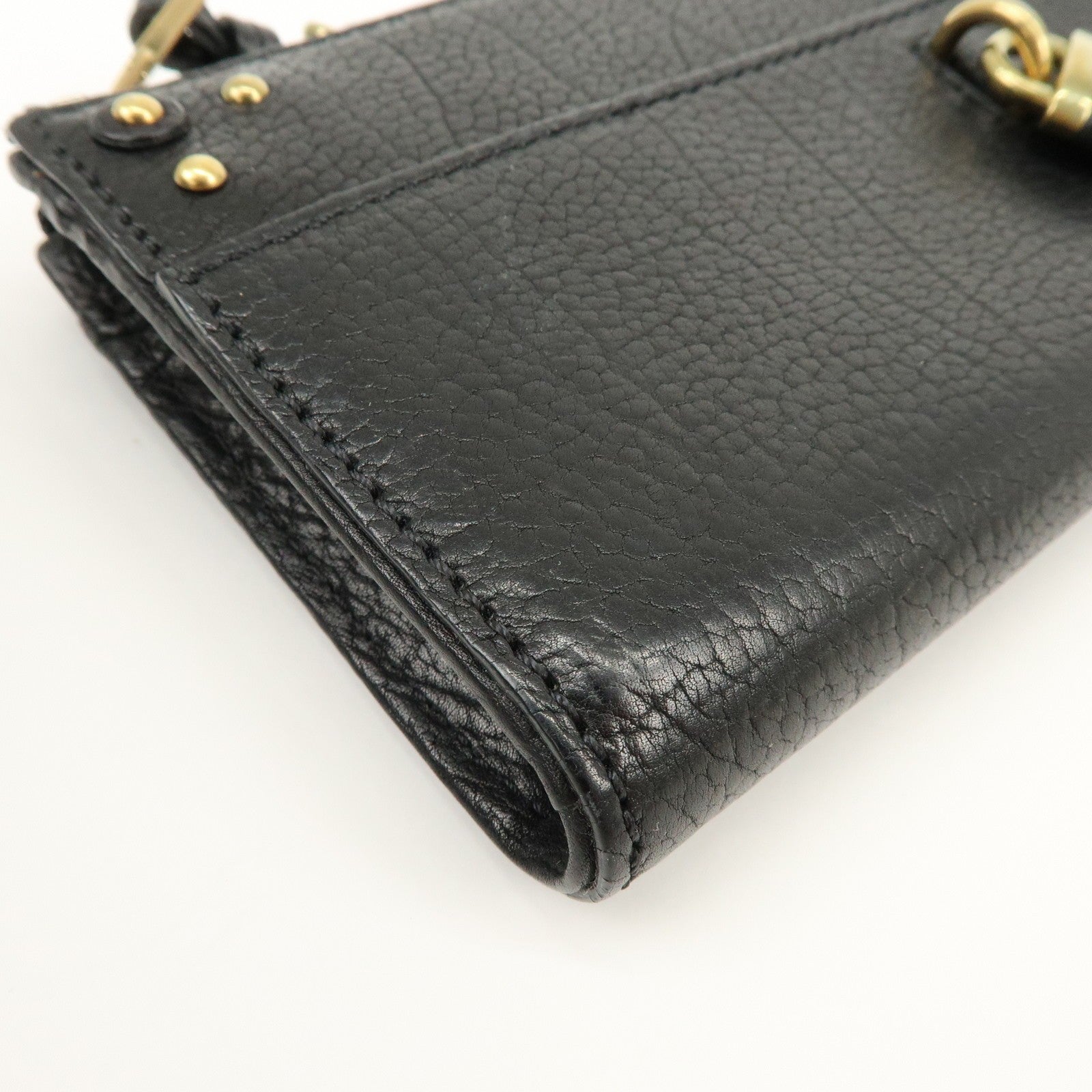 Chloe Aurora Studs Wallet - Black, Leather