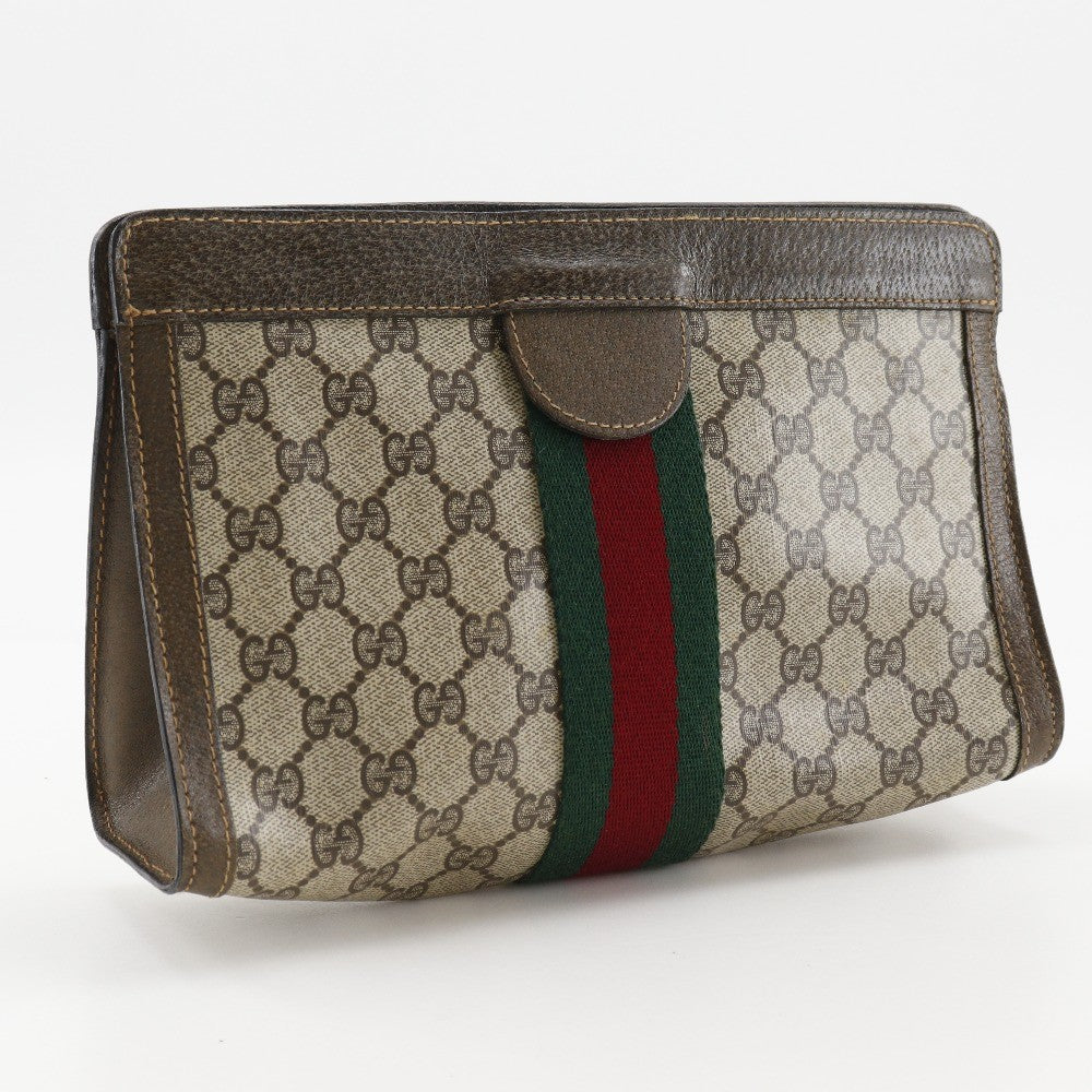 Gucci Sherry Line Clutch Bag - Brown, GG Plus
