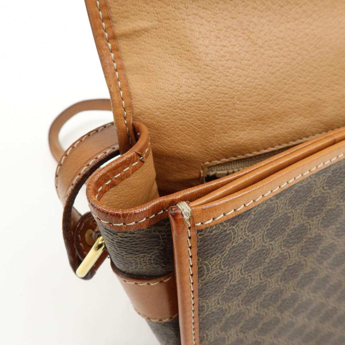 Celine Macadam Shoulder Bag - Brown, Canvas, Leather