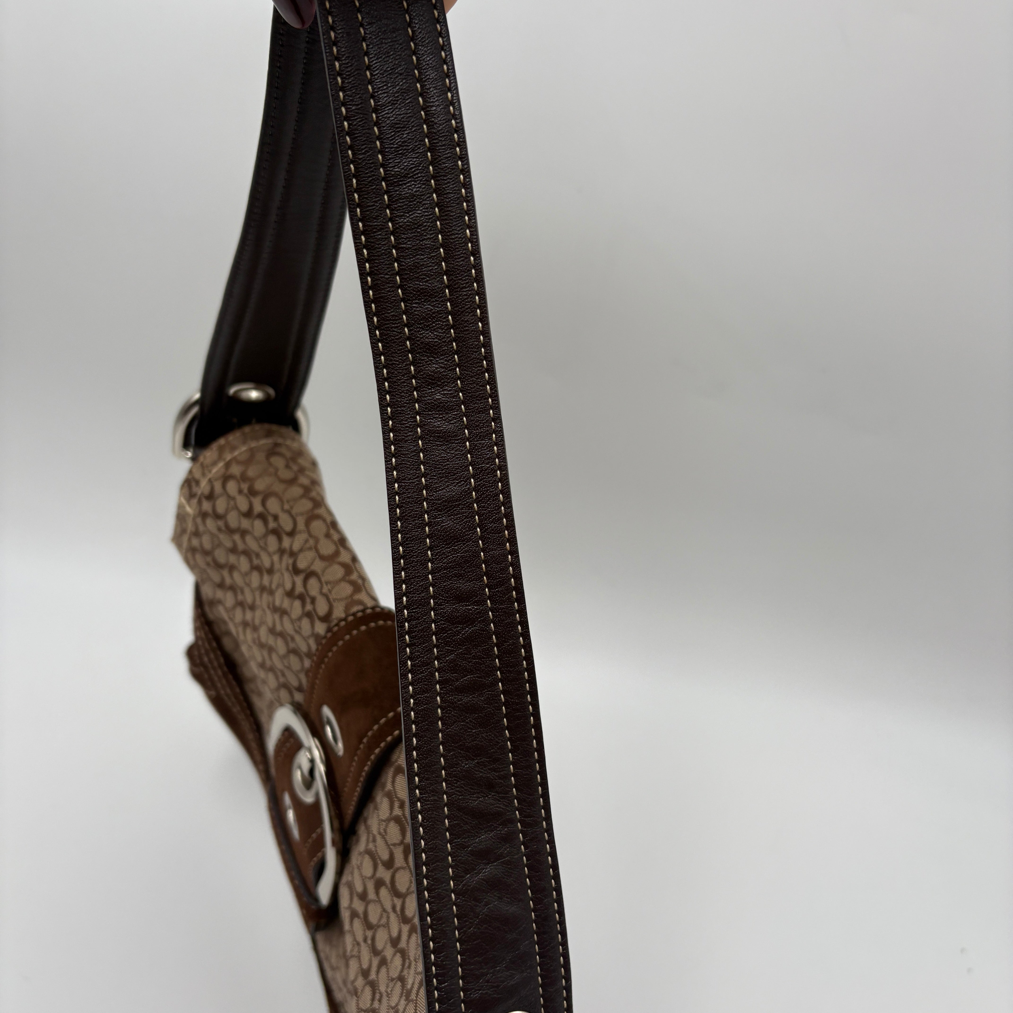 COACH SIGNATURE SUEDE BAG