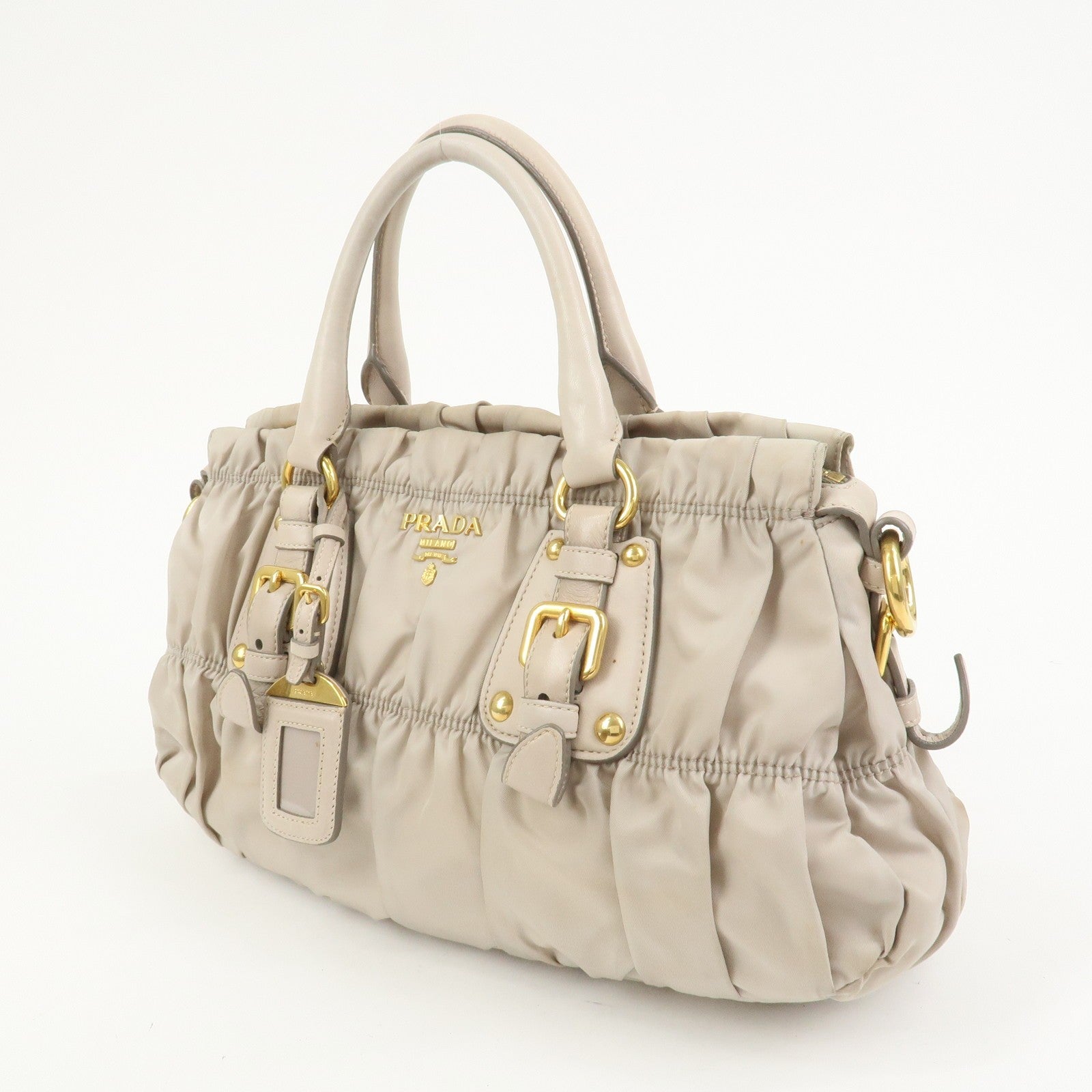 Prada Hand Bag - Gray, Nylon and Leather