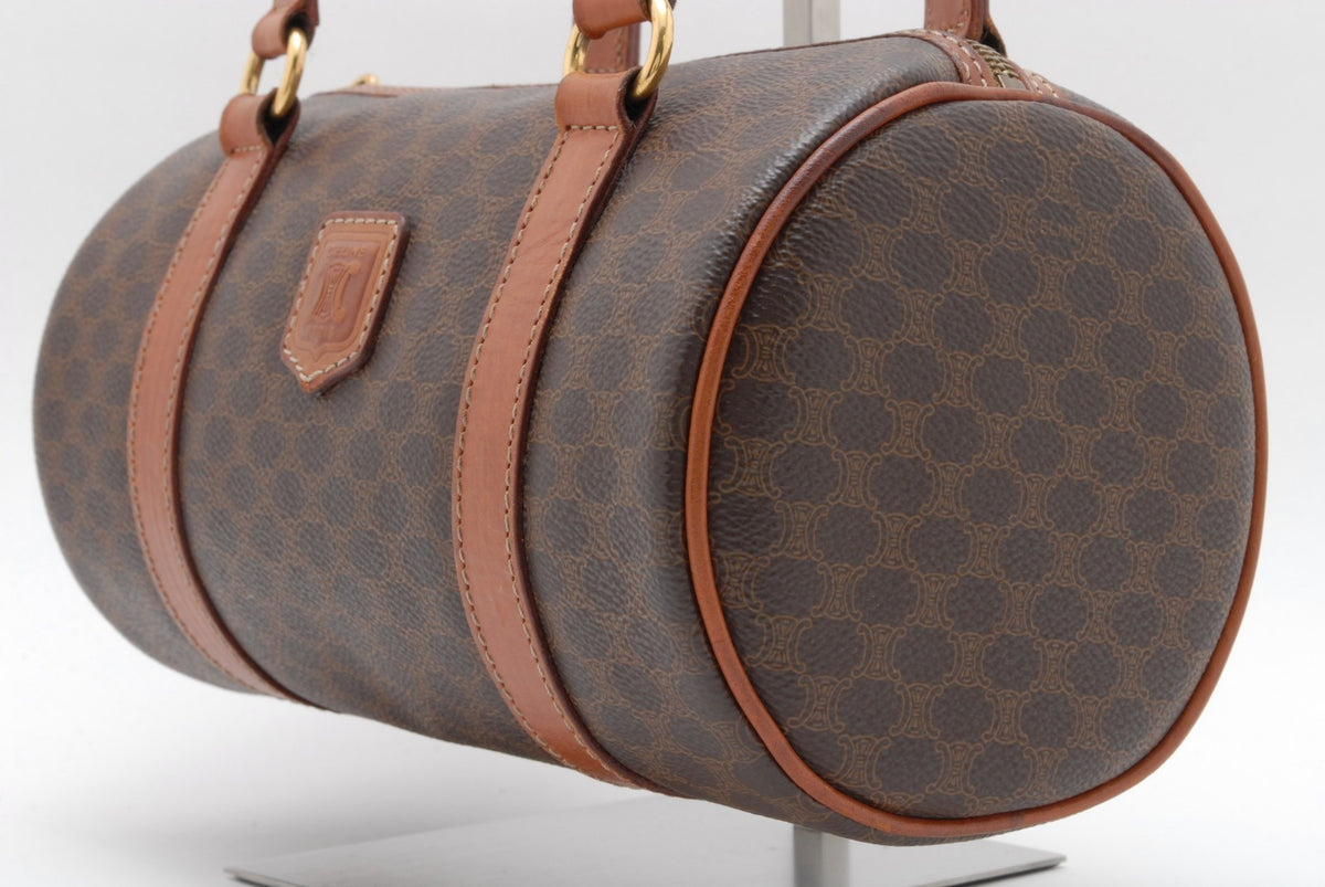 Celine Macadam Boston Handbag - Brown, PVC Leather