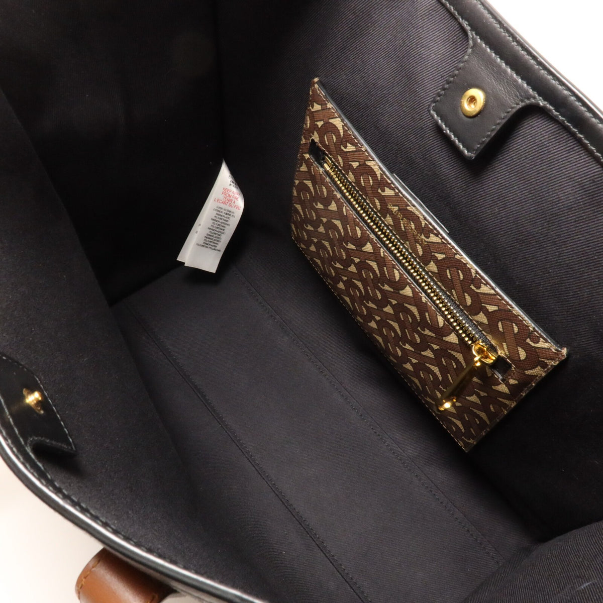 Burberry GHW Tote Bag - Brown/Black/White, PVC Coated Canvas