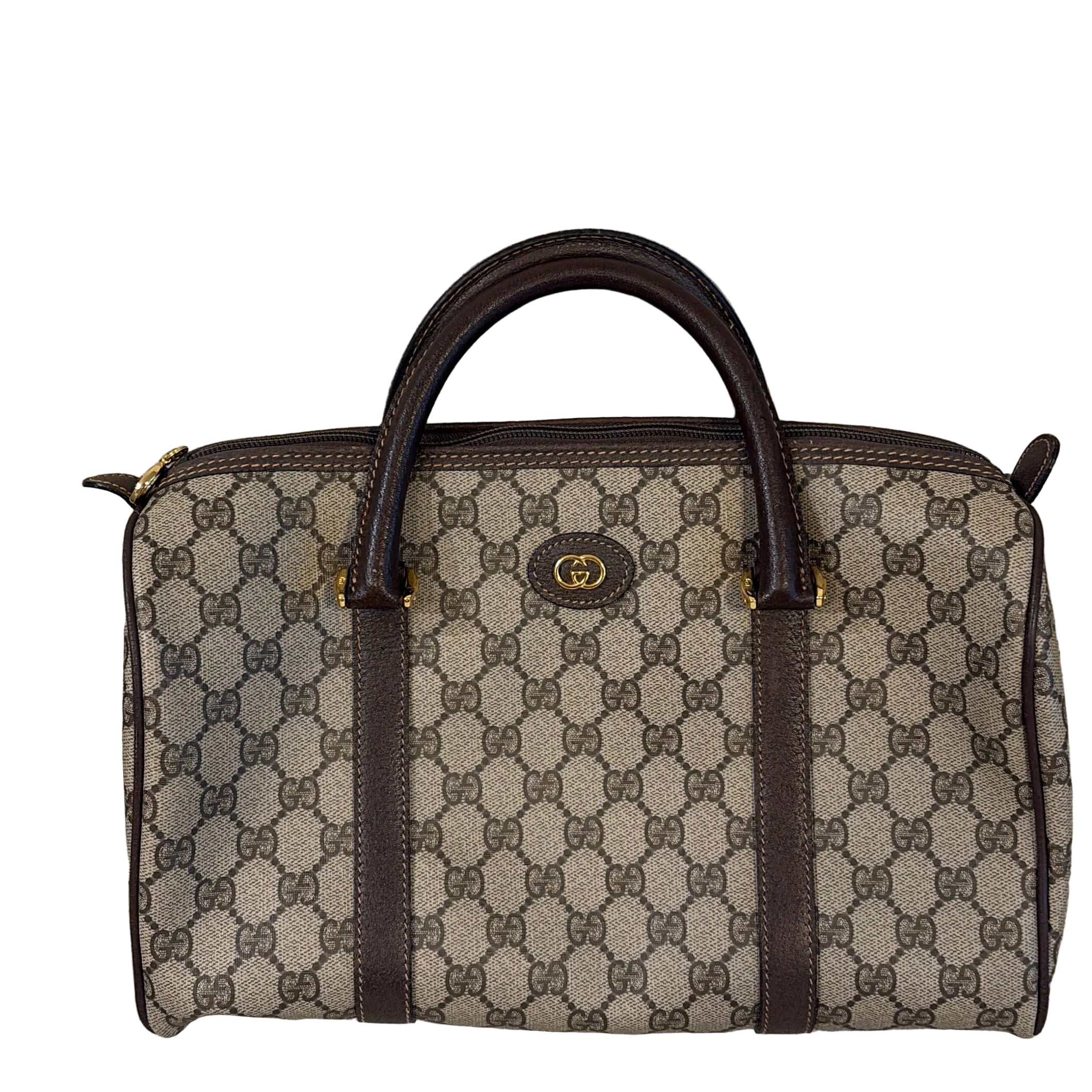 Gucci GG Supreme Boston Bag - Brown, PVC Leather