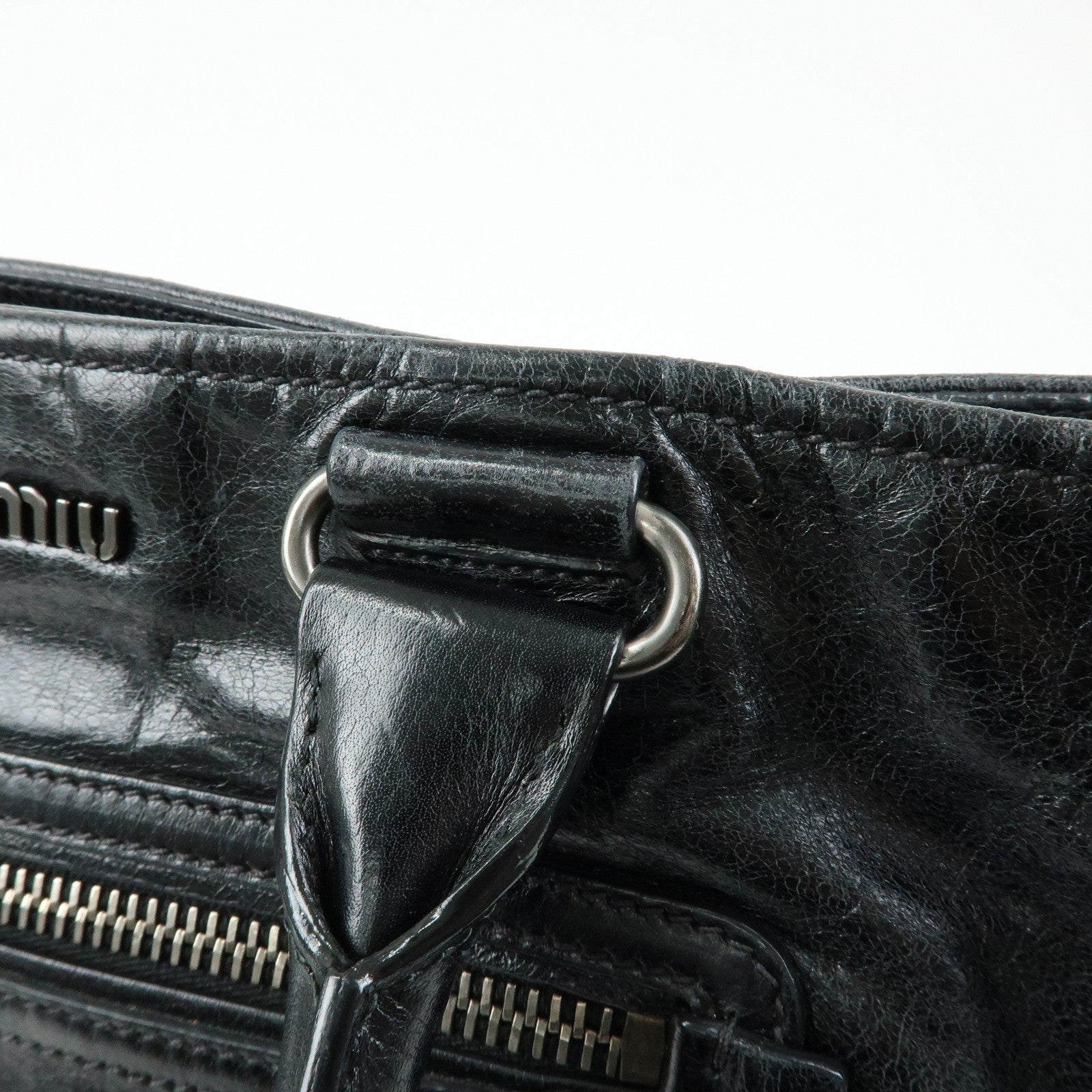 Miu Miu Leather Tote Bag - Black, Leather