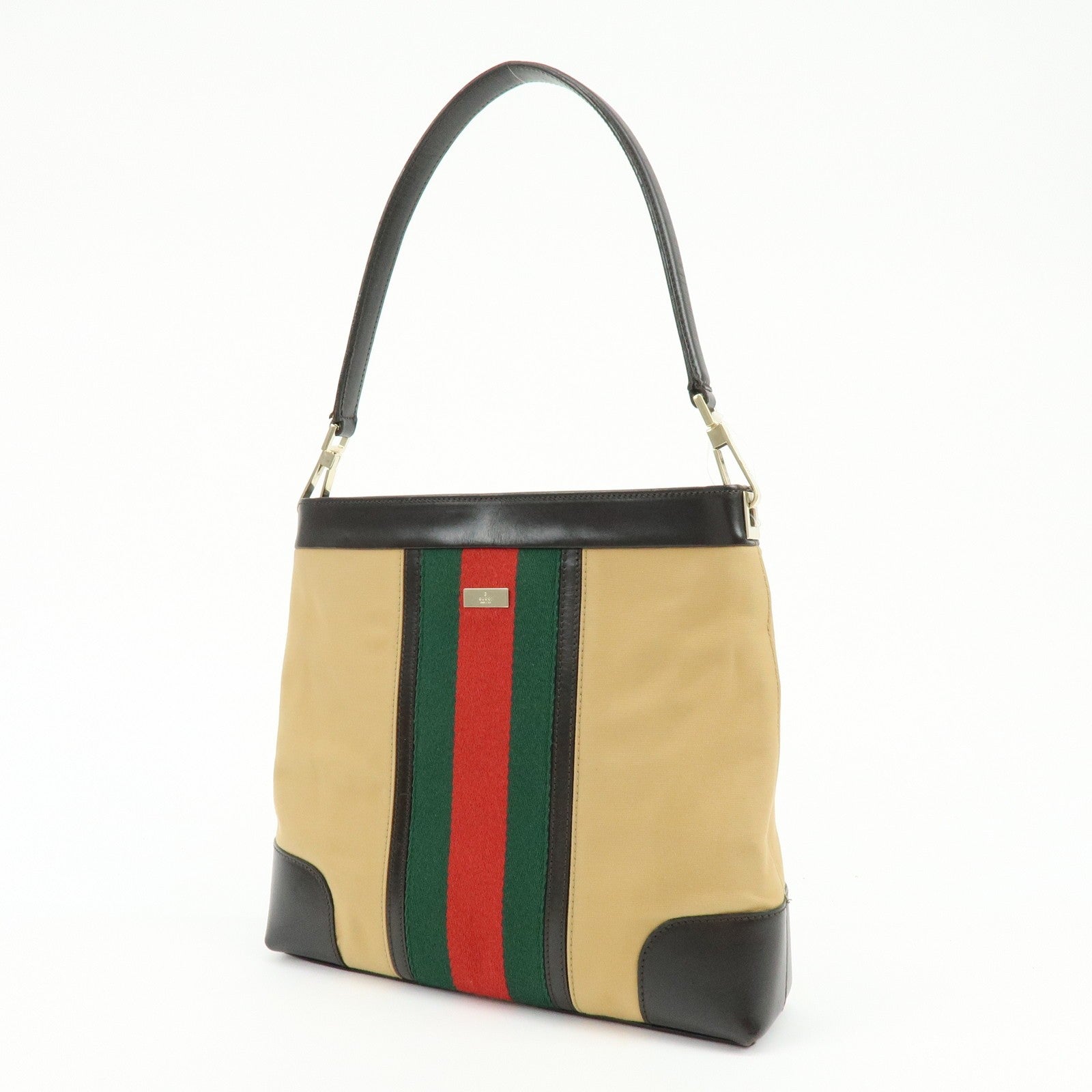 Gucci Sherry Shoulder Bag - Beige, Brown, Canvas, Leather