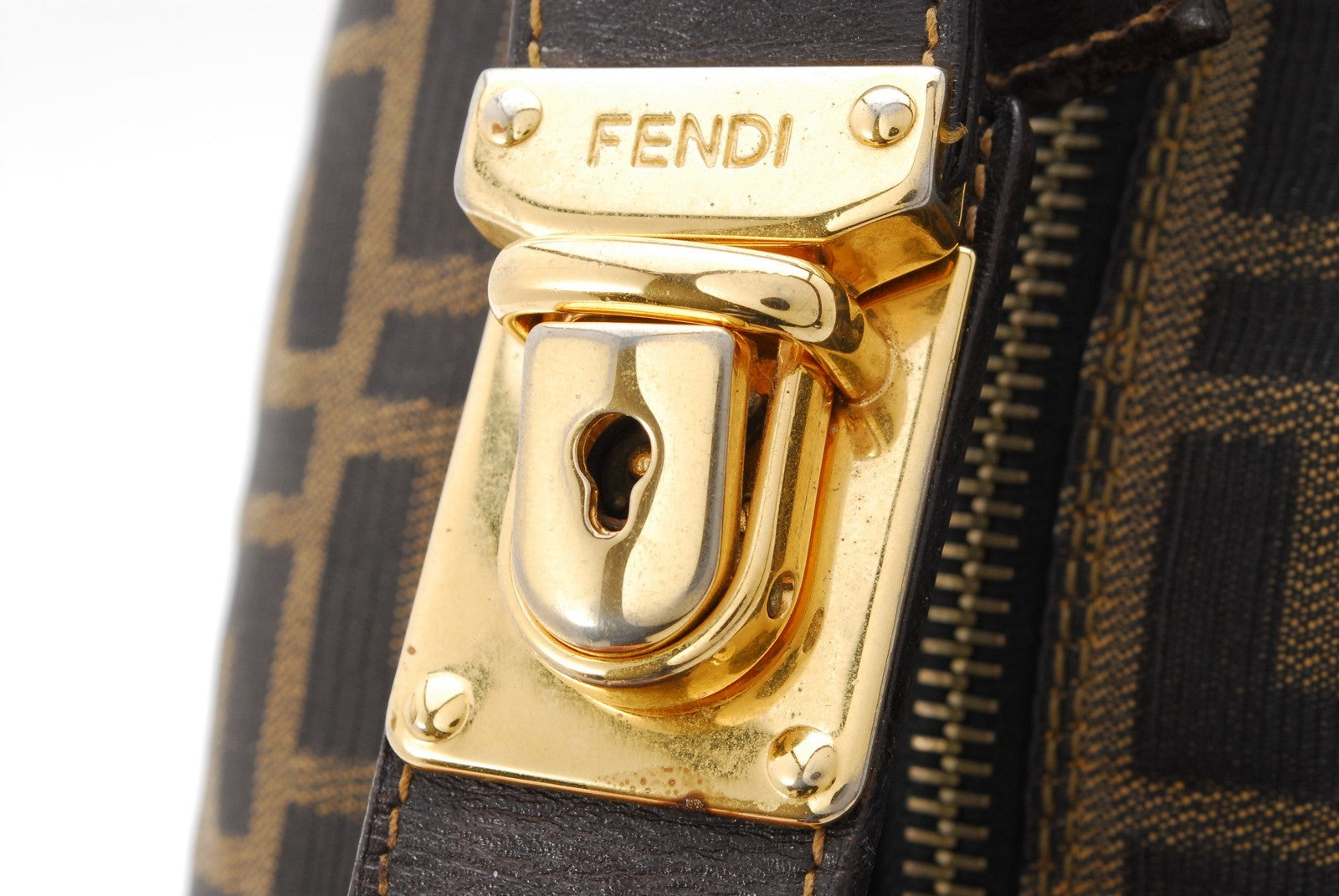 Fendi zucca Vanity Handbag - Brown, Nylon Canvas