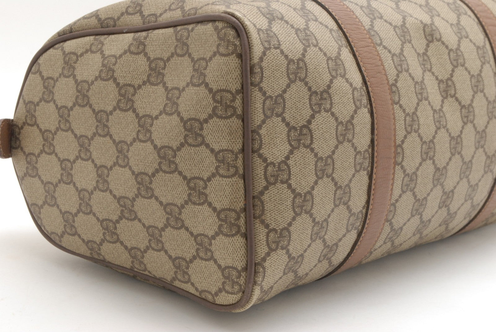 Gucci Guuci GG Supreme Hand Boston Bag - Brown, PVC Leather