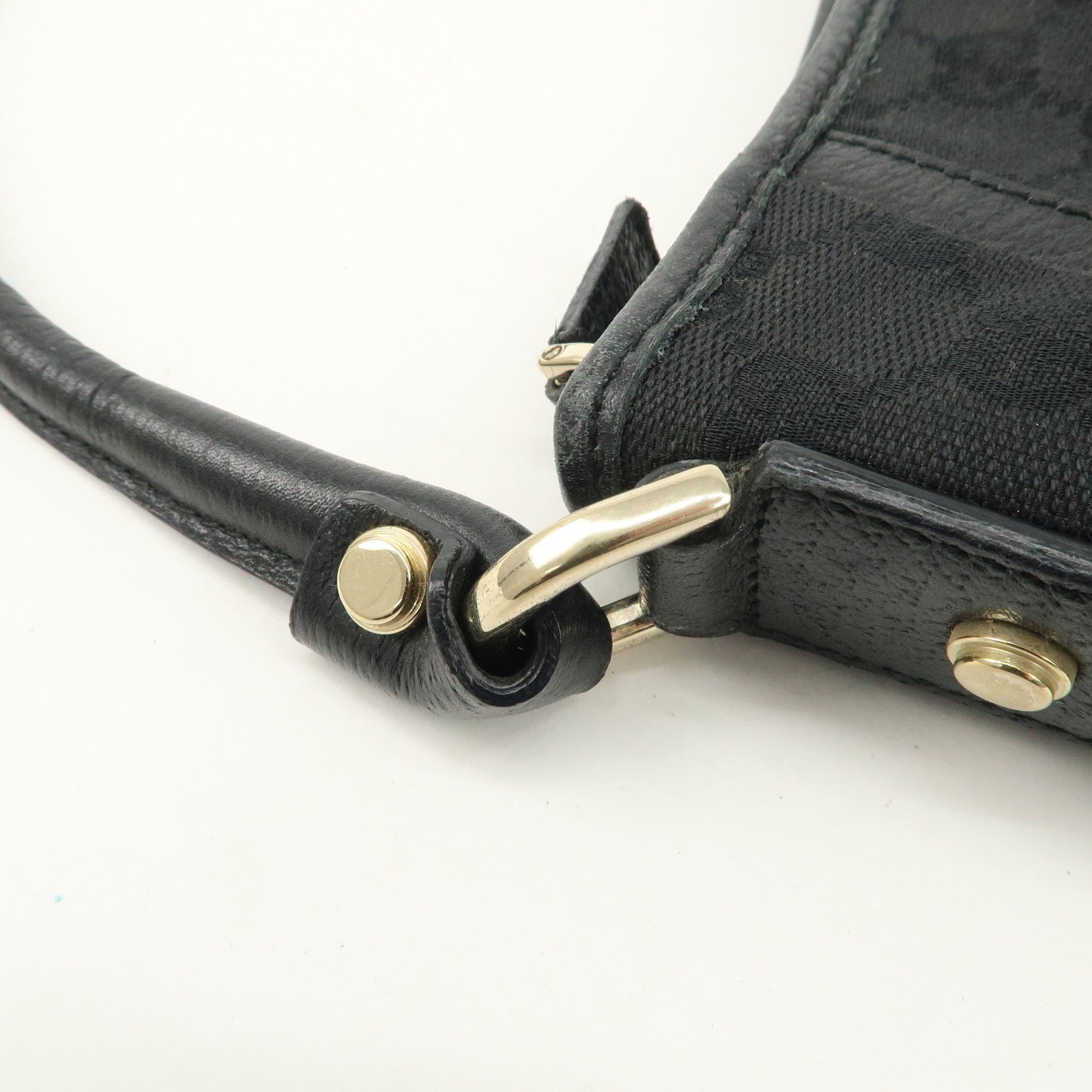 Gucci Abbey GG Canvas Leather One Shoulder Bag - Black, Canvas