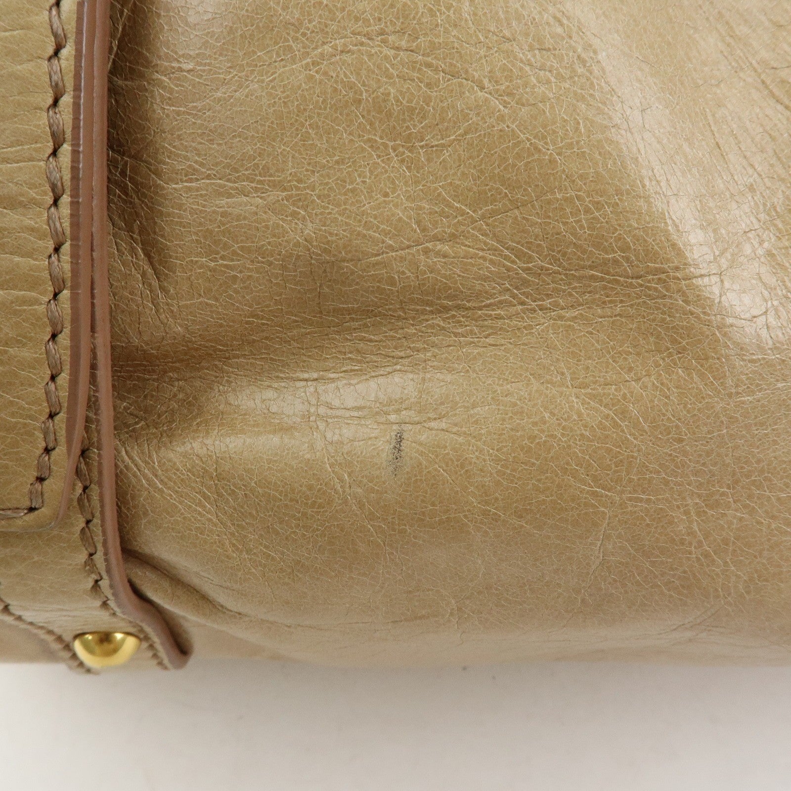 Miu Miu Logo Side Ribbon Shoulder Bag - Beige, Leather