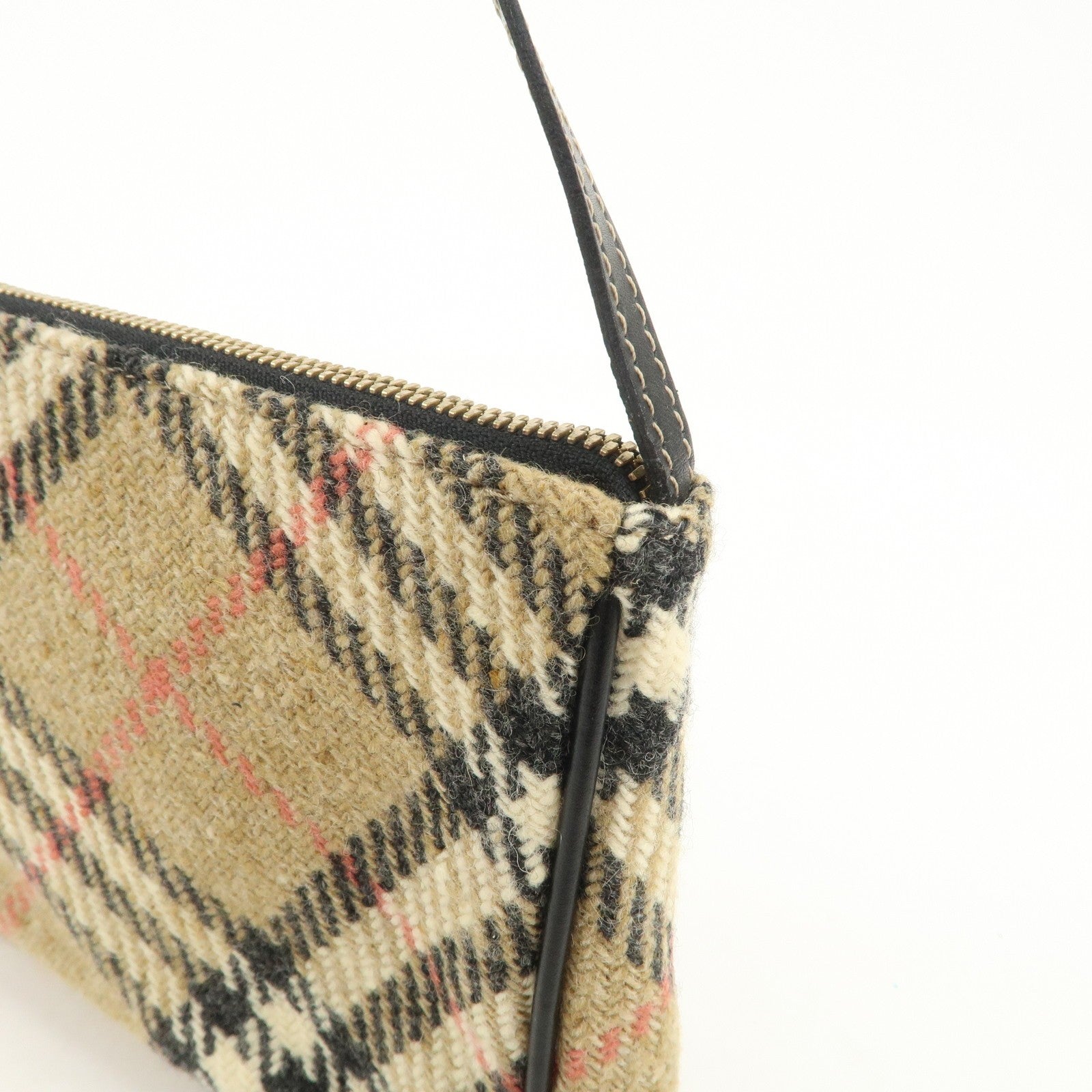 Burberry Nova Plaid Shoulder Bag - Beige, Black, Wool, Leather
