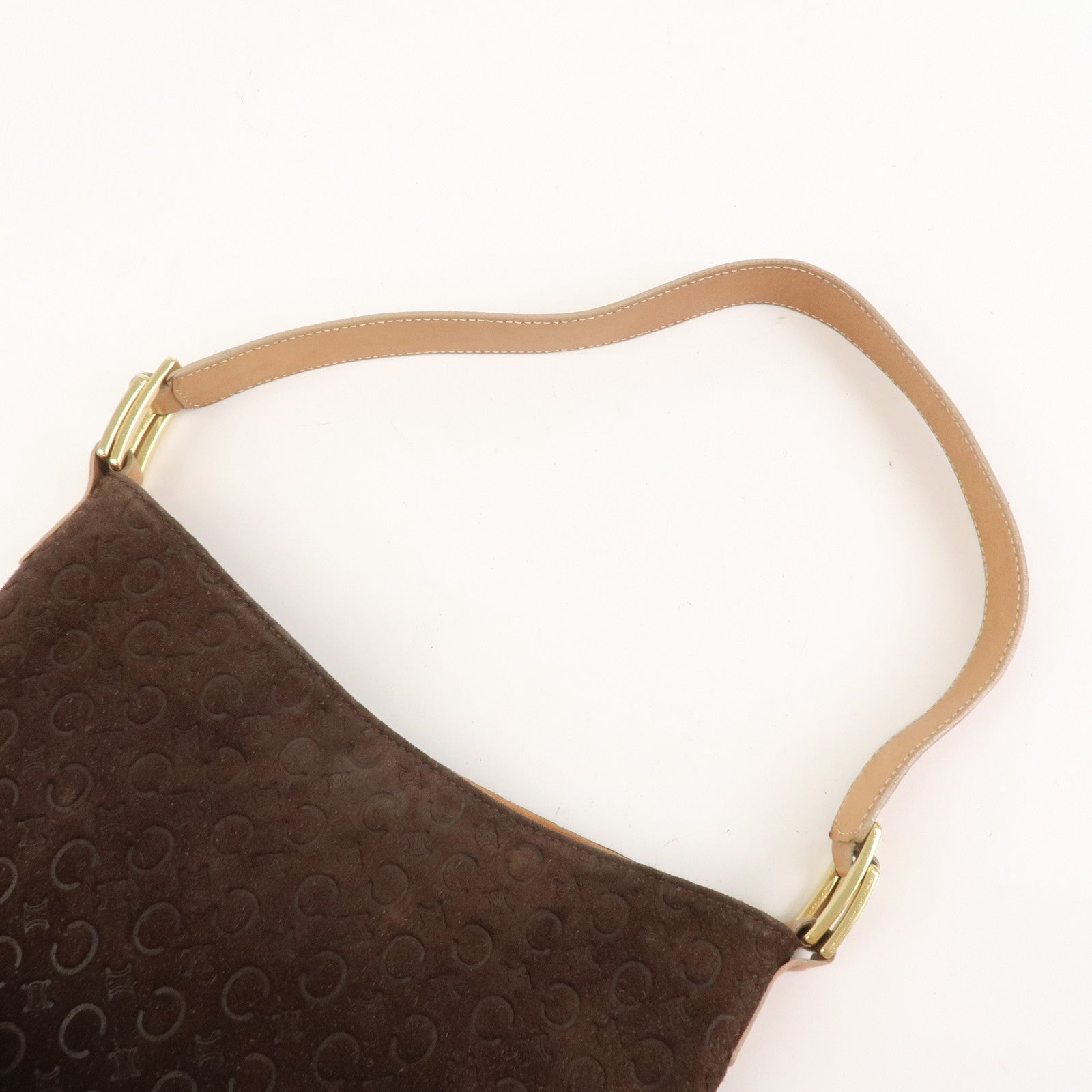 Celine C Macadam Shoulder Bag - Brown, Suede Leather