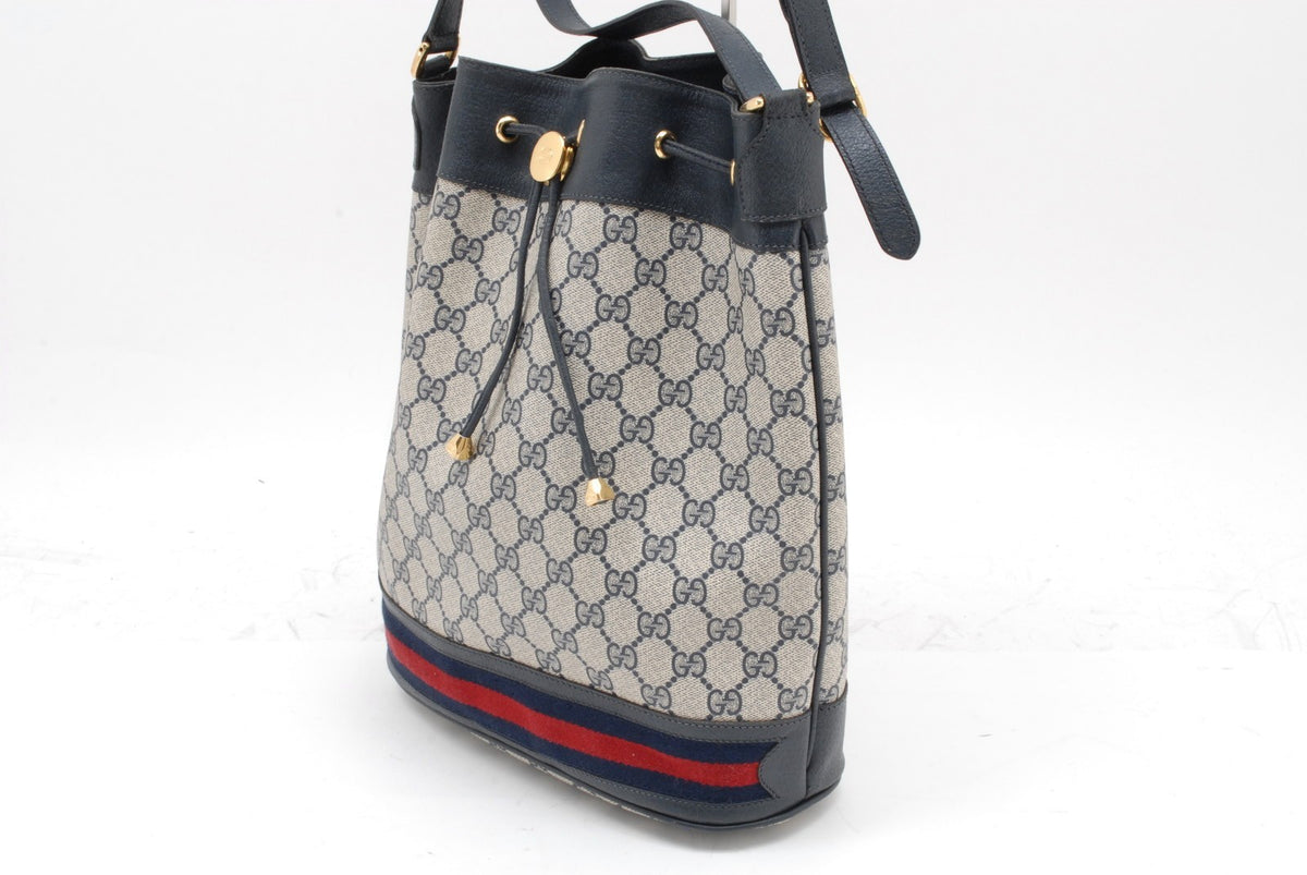 Gucci Sherry Line Shoulder Bag - Navy, PVC Leather