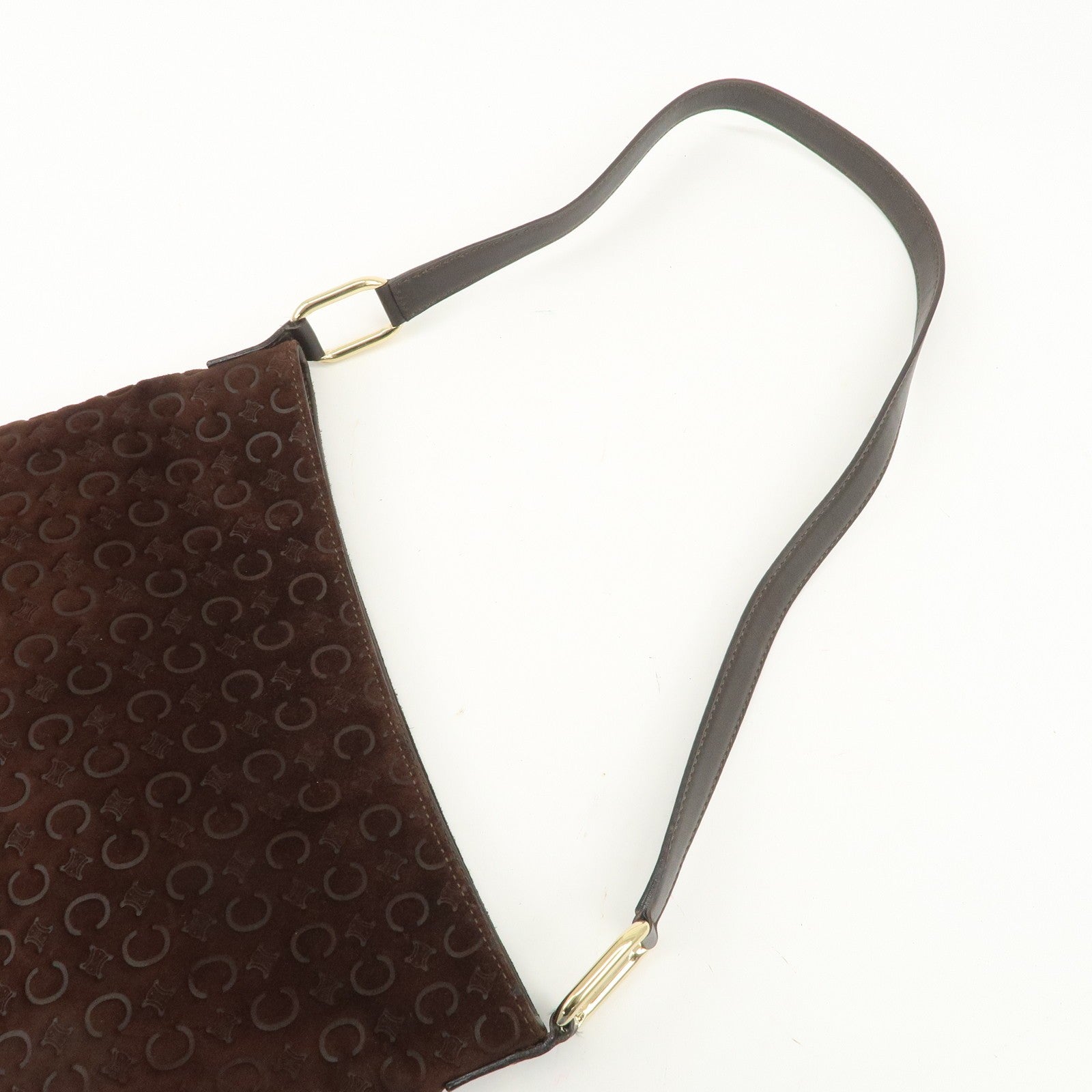 Celine C Macadam Shoulder Bag - Brown, Suede Leather