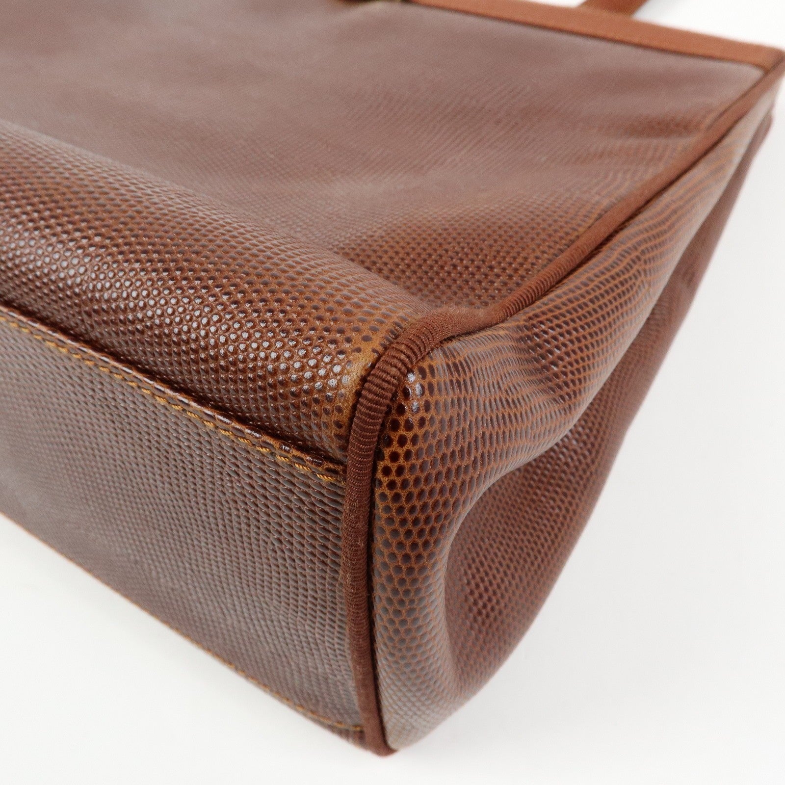 Ferragamo Vara Tote Bag - Brown, Embossed Leather