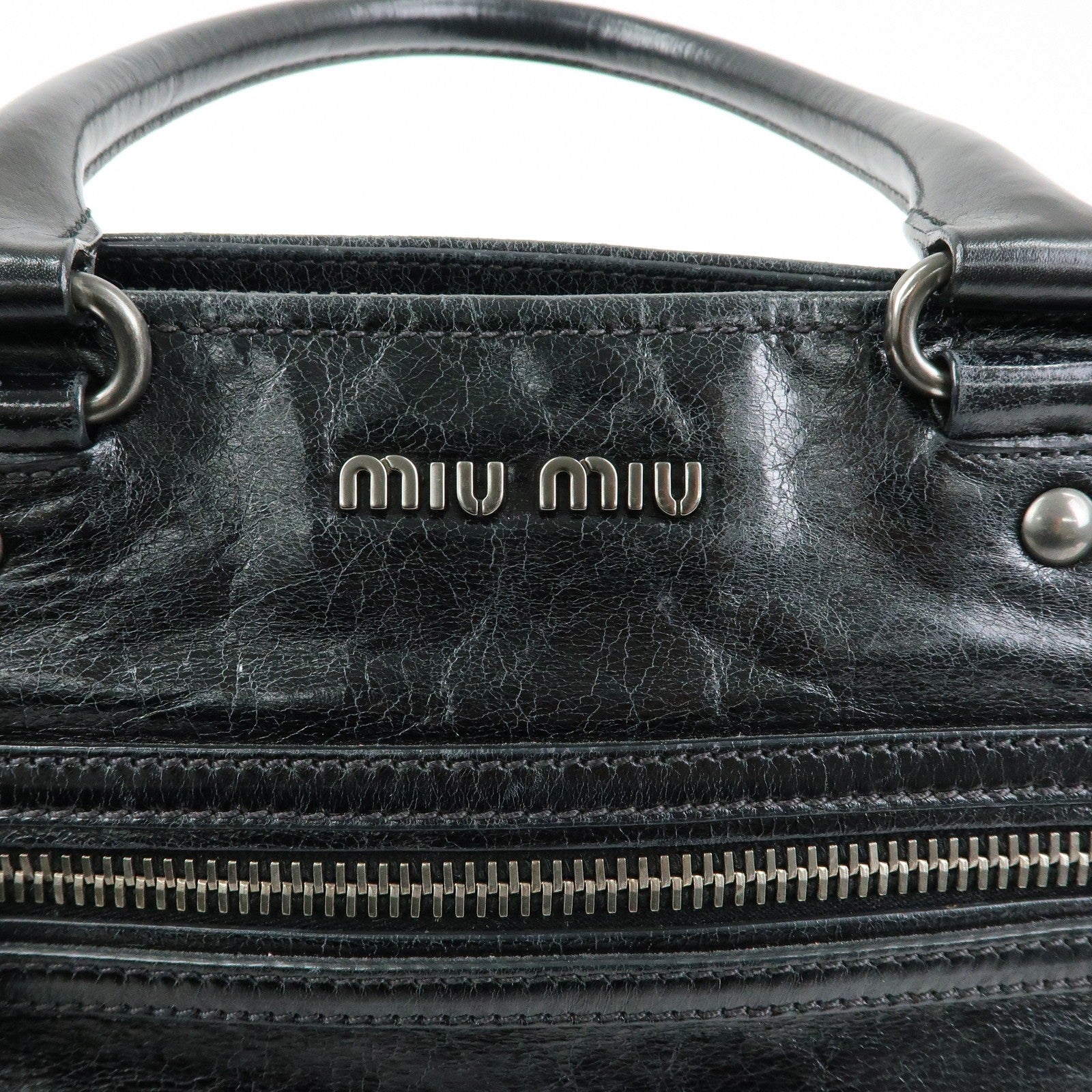 Miu Miu Leather Tote Bag - Black, Leather