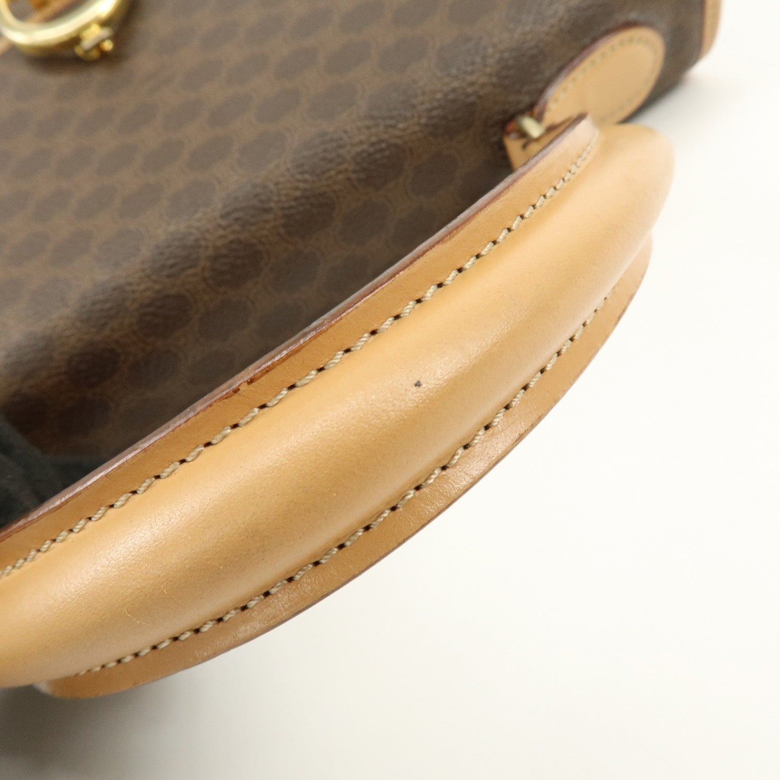 Celine Macadam Hand Bag - Brown Beige, PVC Leather