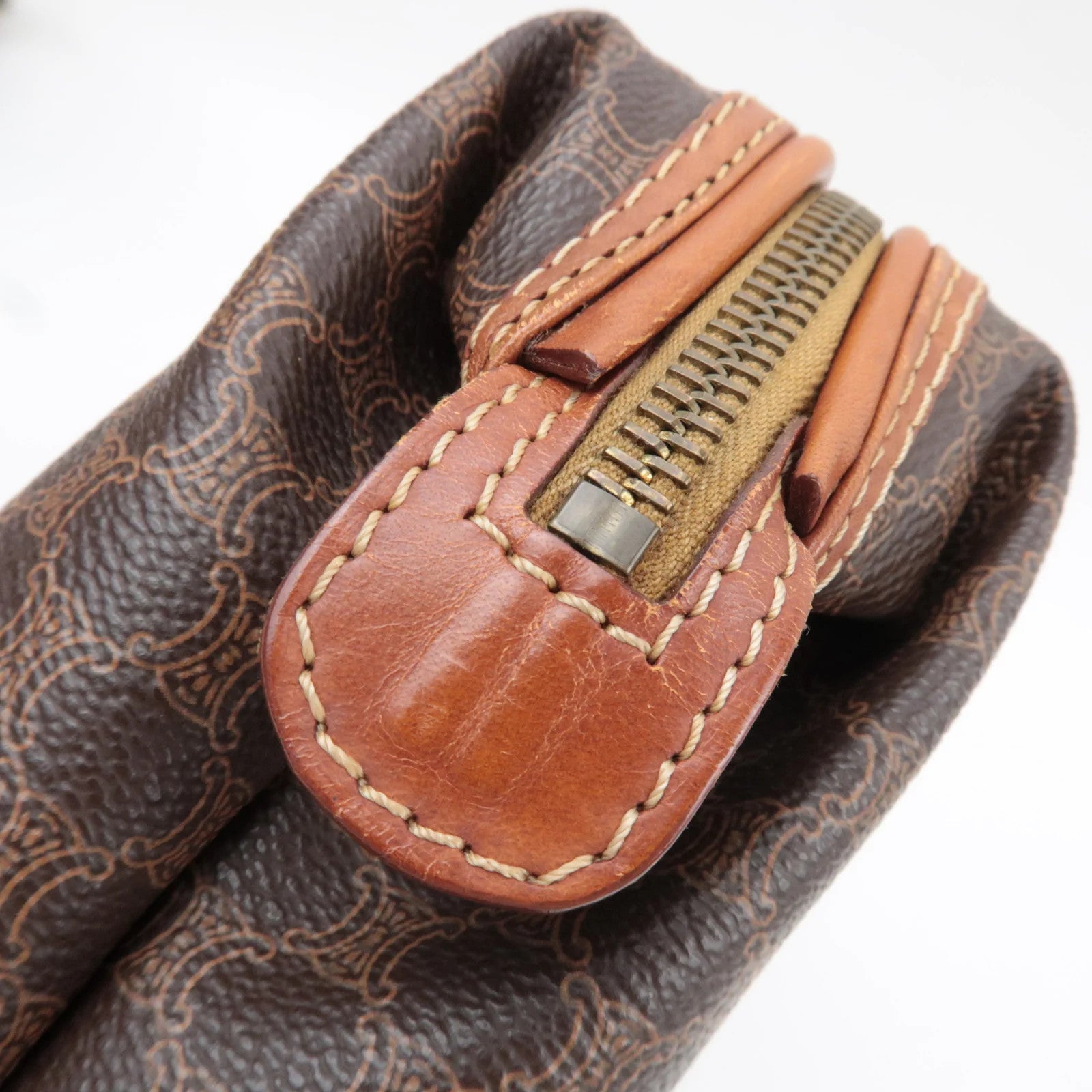 Celine Macadam Cosmetic Pouch - Brown, PVC Leather