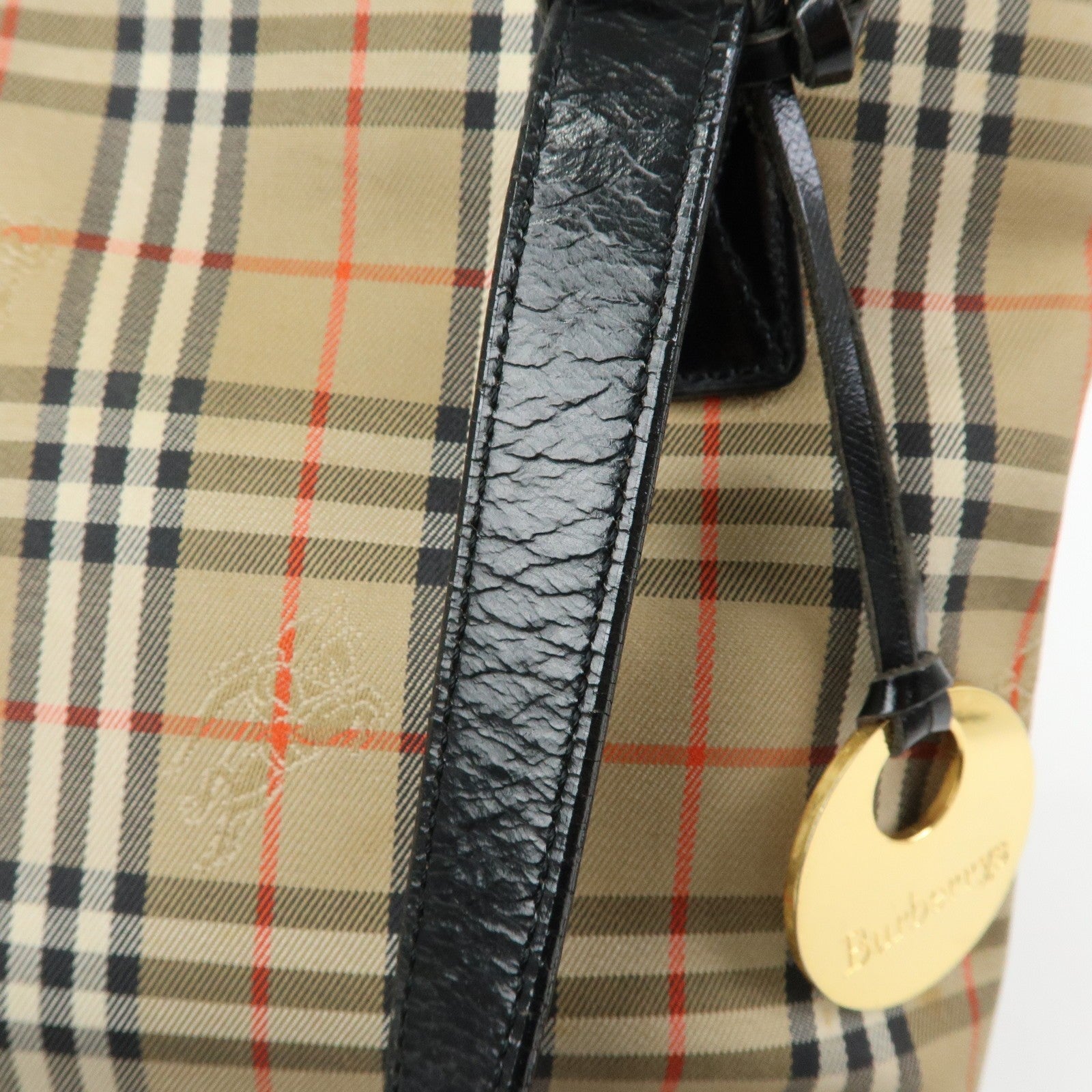 Burberry Nova Plaid Tote Shoulder Bag - Beige, Canvas and Leather