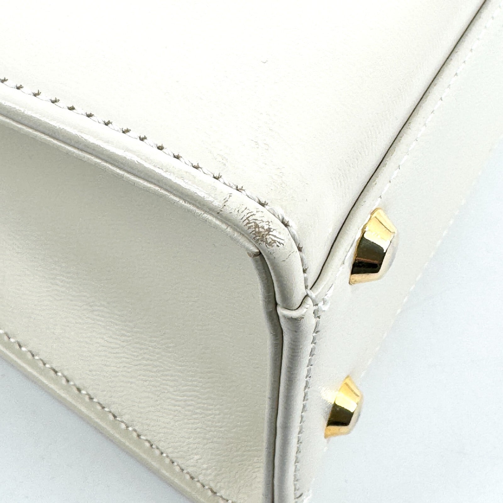 Saint Laurent Shoulder 2Way Hand Tote Bag - White, Leather