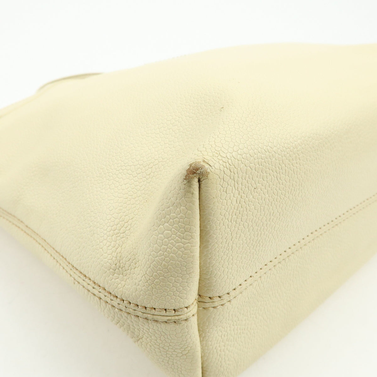 Chanel Coco Mark Caviarskin Tote Bag - Ivory, Leather