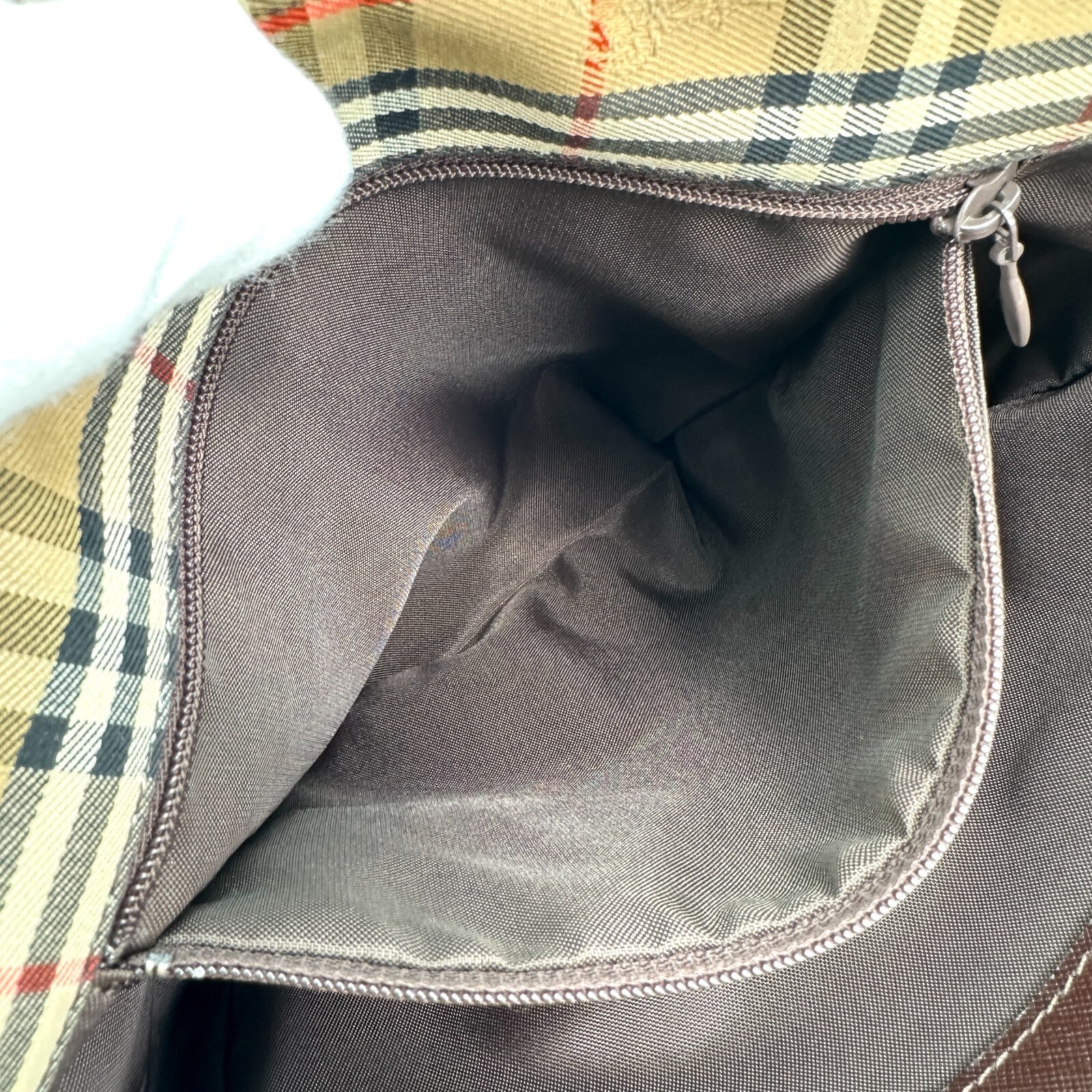 Burberry Nova Check Tote Bag - Brown, Canvas, Leather