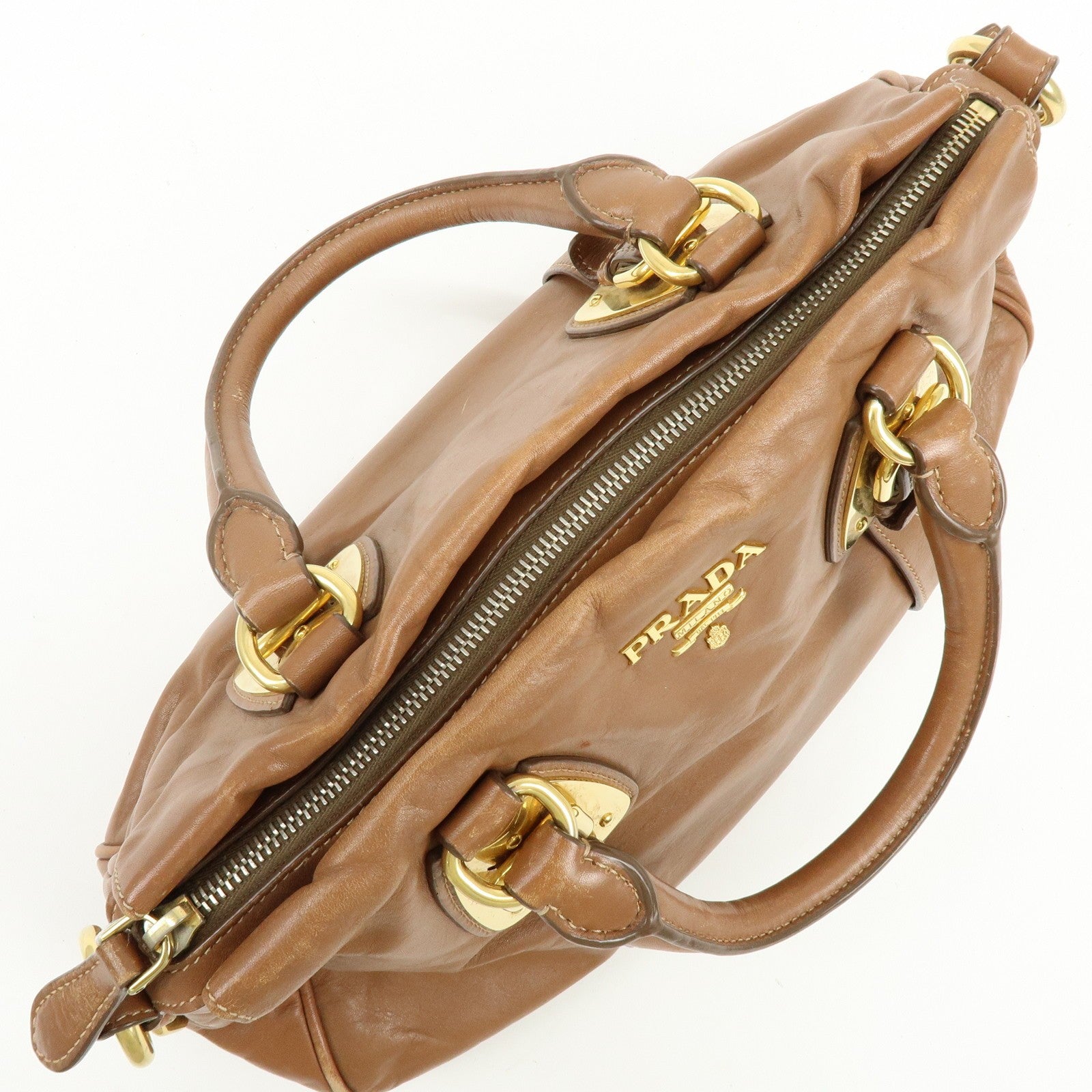 Prada 2Way Bag Handbag - Brown, Leather