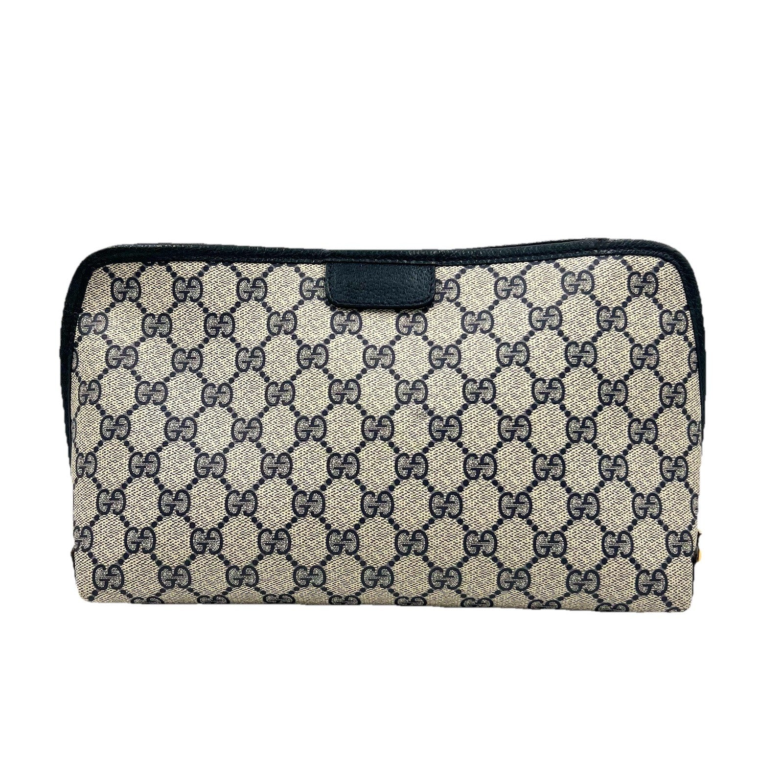 Gucci GG Supreme Clutch - Gold Navy, PVC Leather