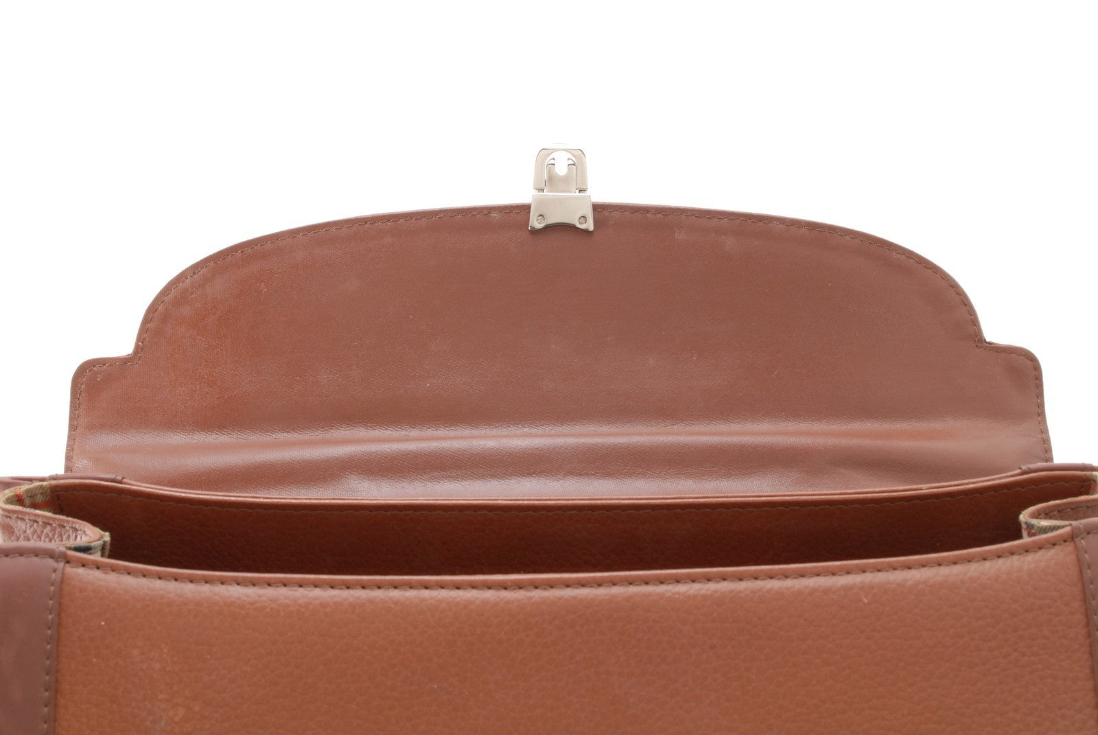 Burberry Burberrys Top Handel Handbag - Brown, Leather