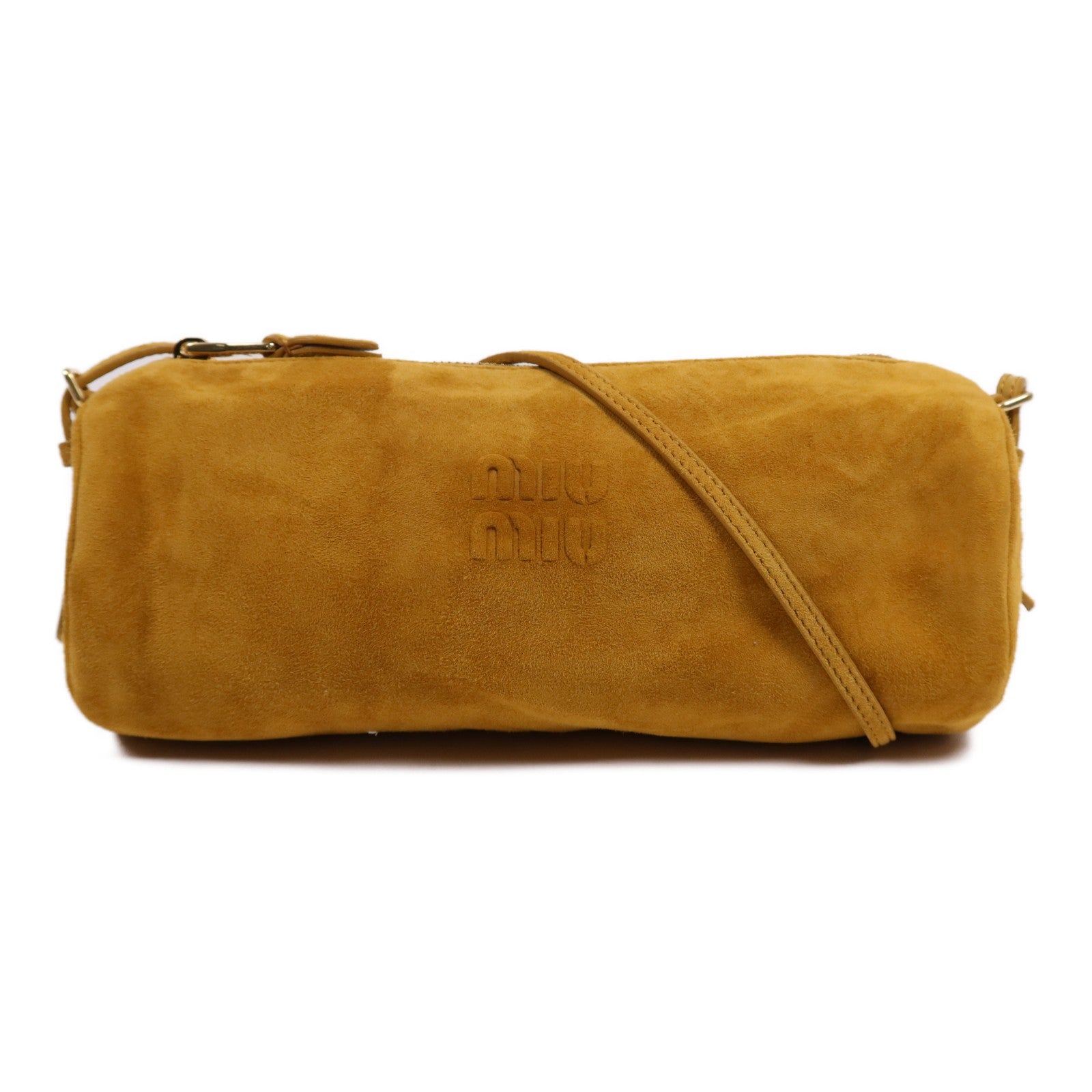 Miu Miu GHW Pouch Shoulder Bag - Yellow, Suede