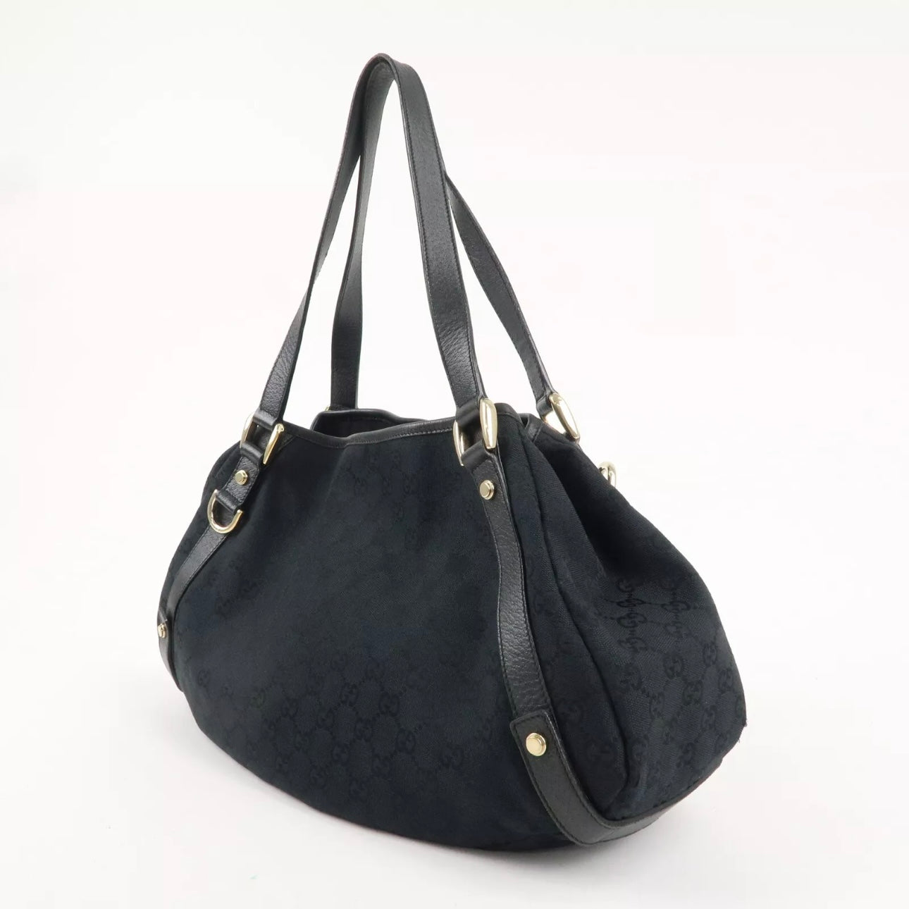 Abbey GG Canvas Leather Tote Bag