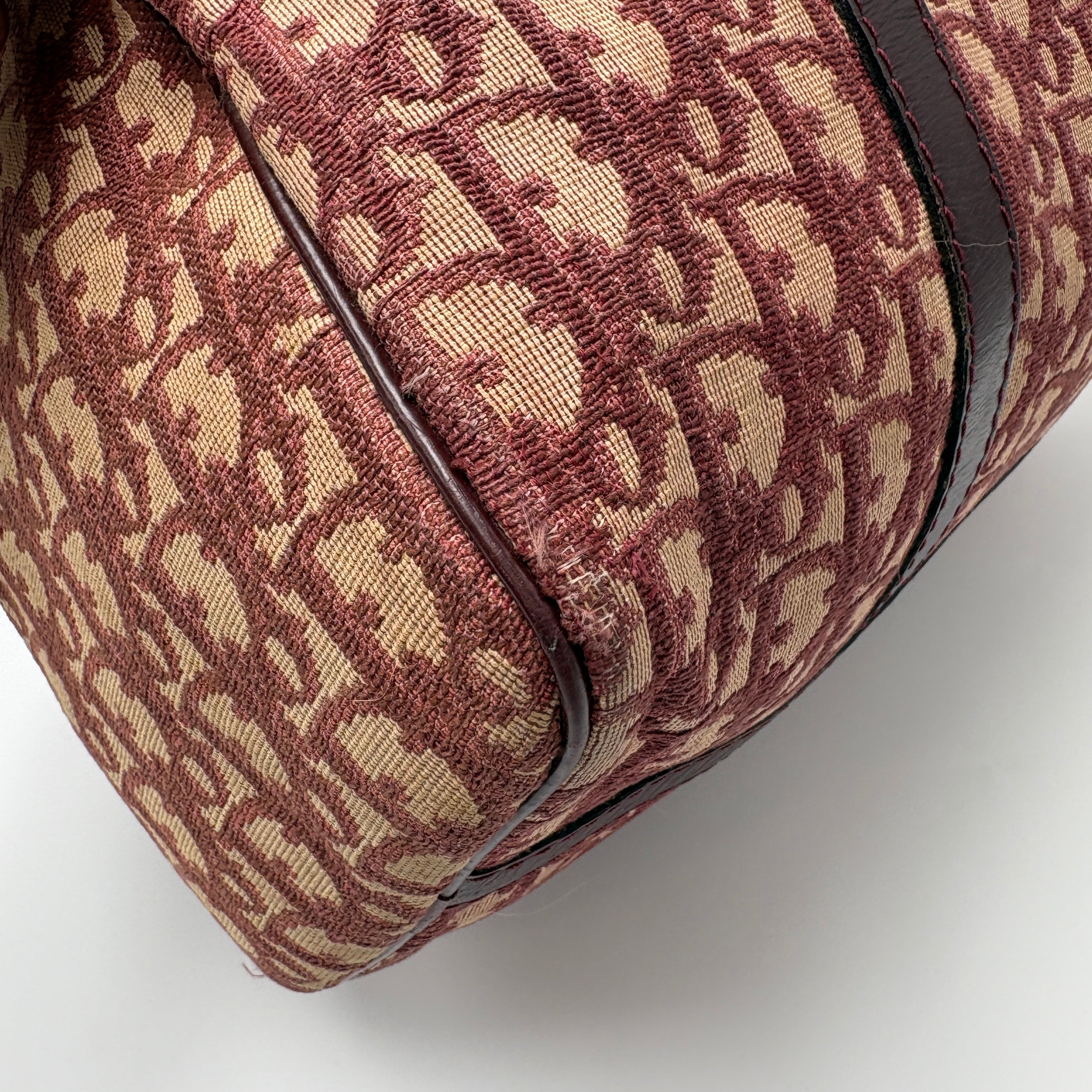 Christian Dior Trotter Boston Bag Burgundy