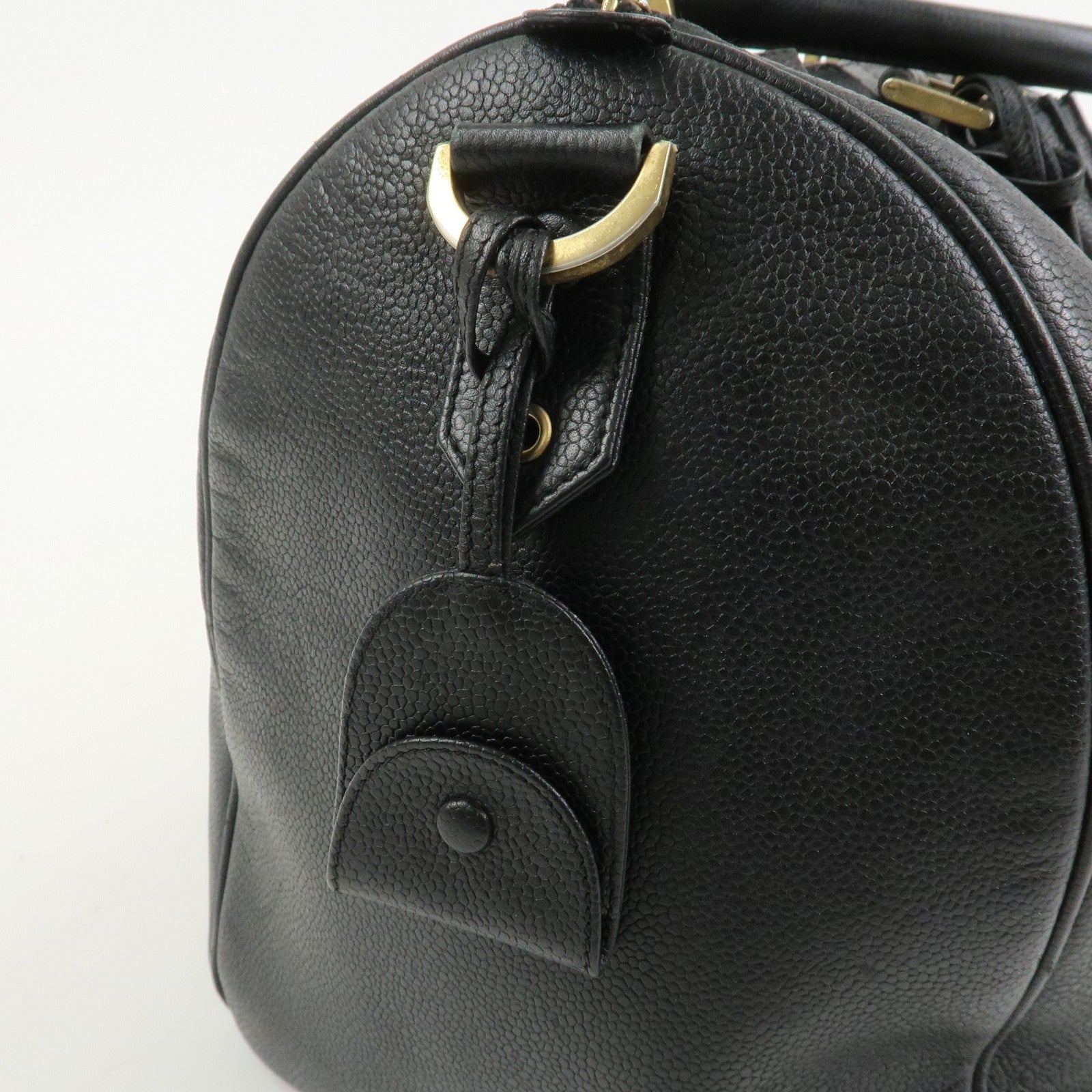 Chanel Coco Mark Caviarskin Boston Bag - Black, Leather