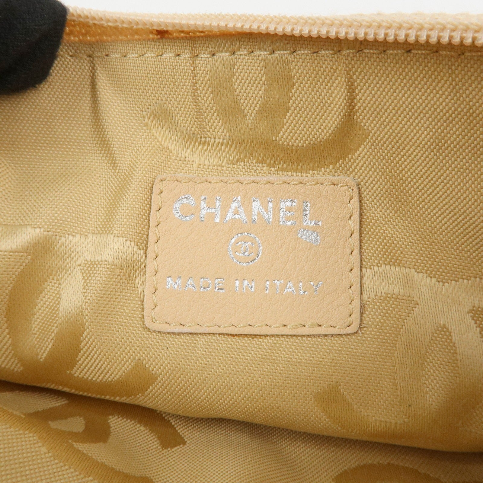 CHANEL Cambon Line Cosmetic Pouch - Beige, Lamb Skin