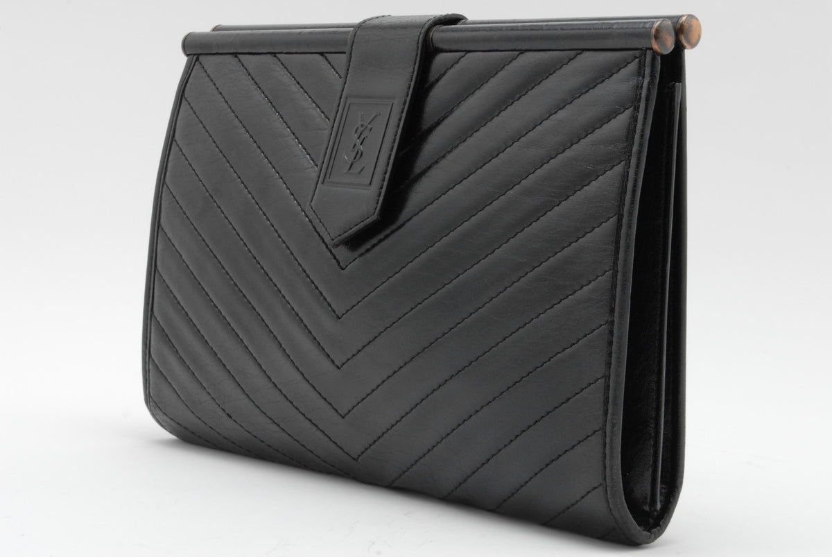 Saint Laurent Yves Saint Laurent Clutch Bag - Black, Leather