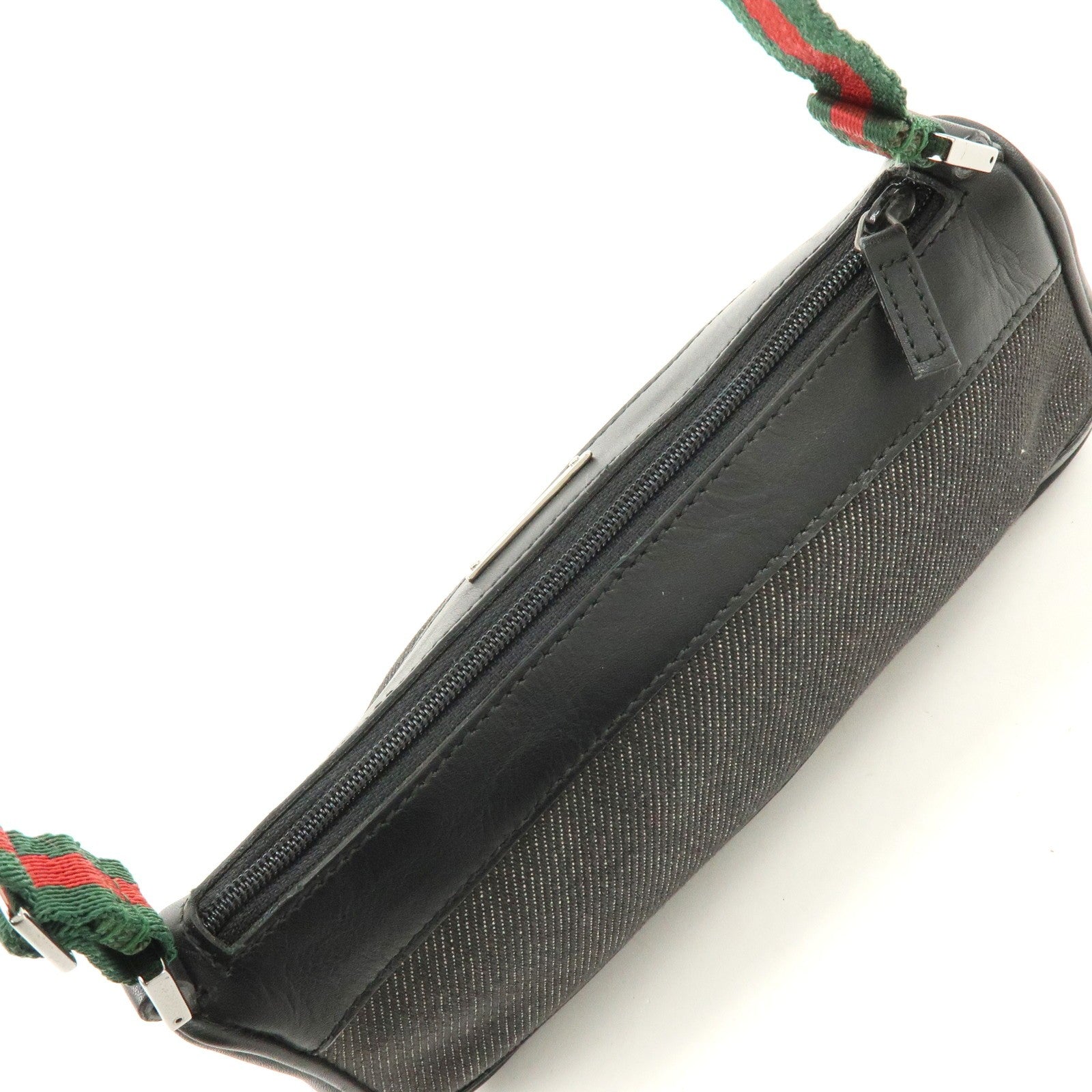 Gucci Hand Bag - Black, Denim, Leather