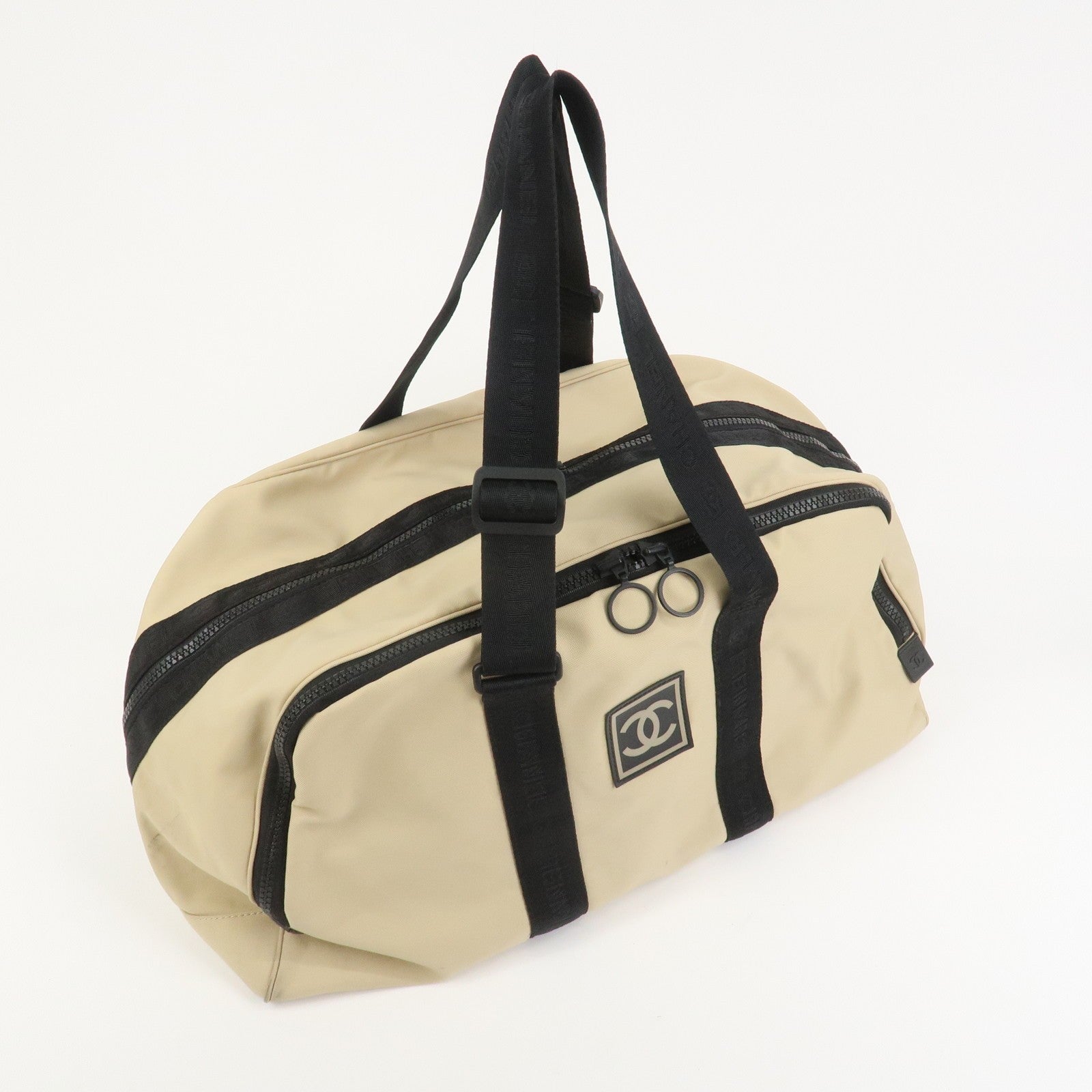 Chanel Travel Bag - Beige, Black, Nylon