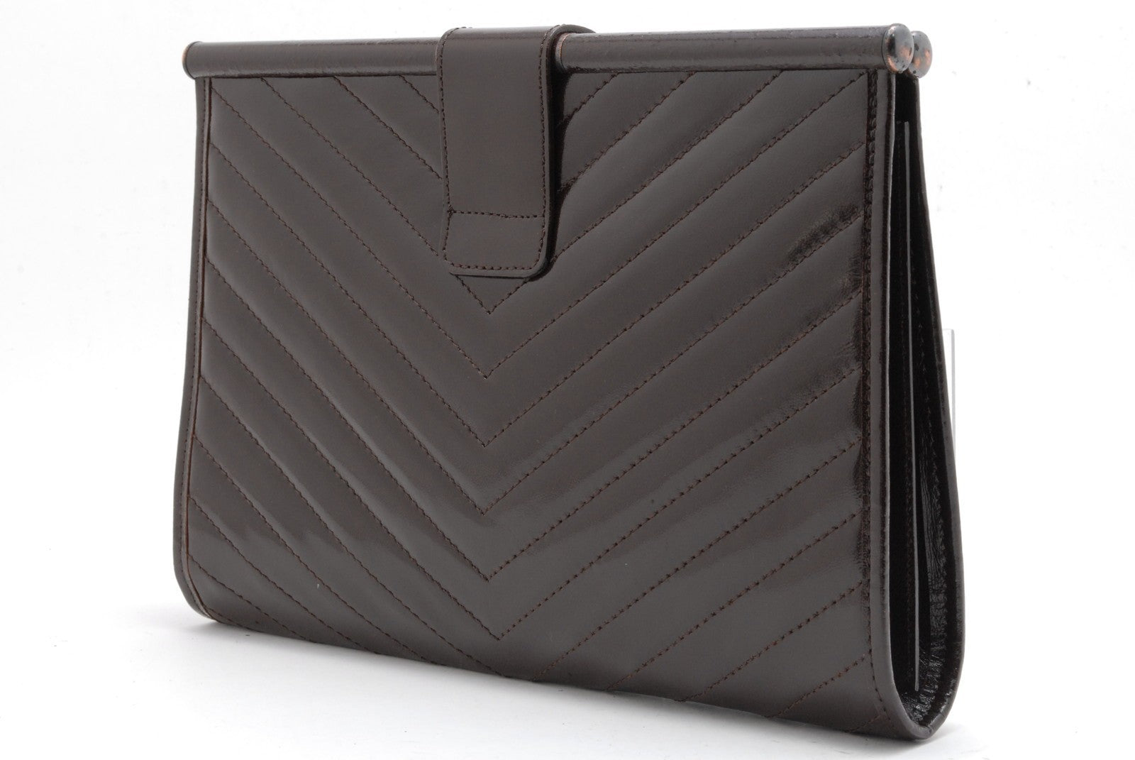 Saint Laurent Yves Saint Laurent Clutch Bag - Dark Brown, Leather