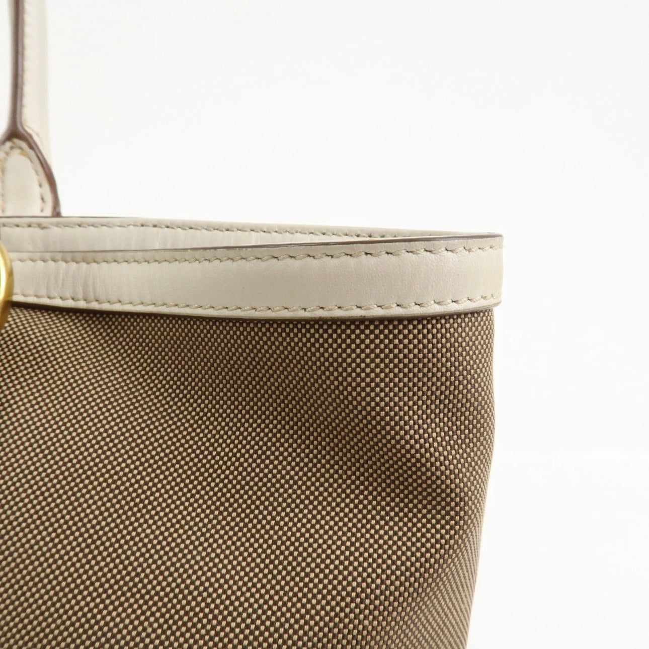 PRADA Jacquard Leather Tote Bag- Beige Ivory