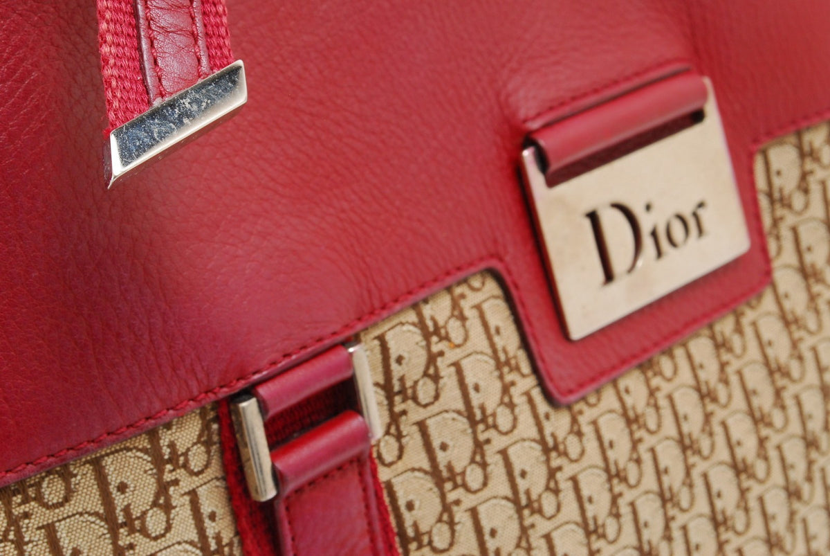 Dior Christian Trotter Tote Bag - Red, Leather