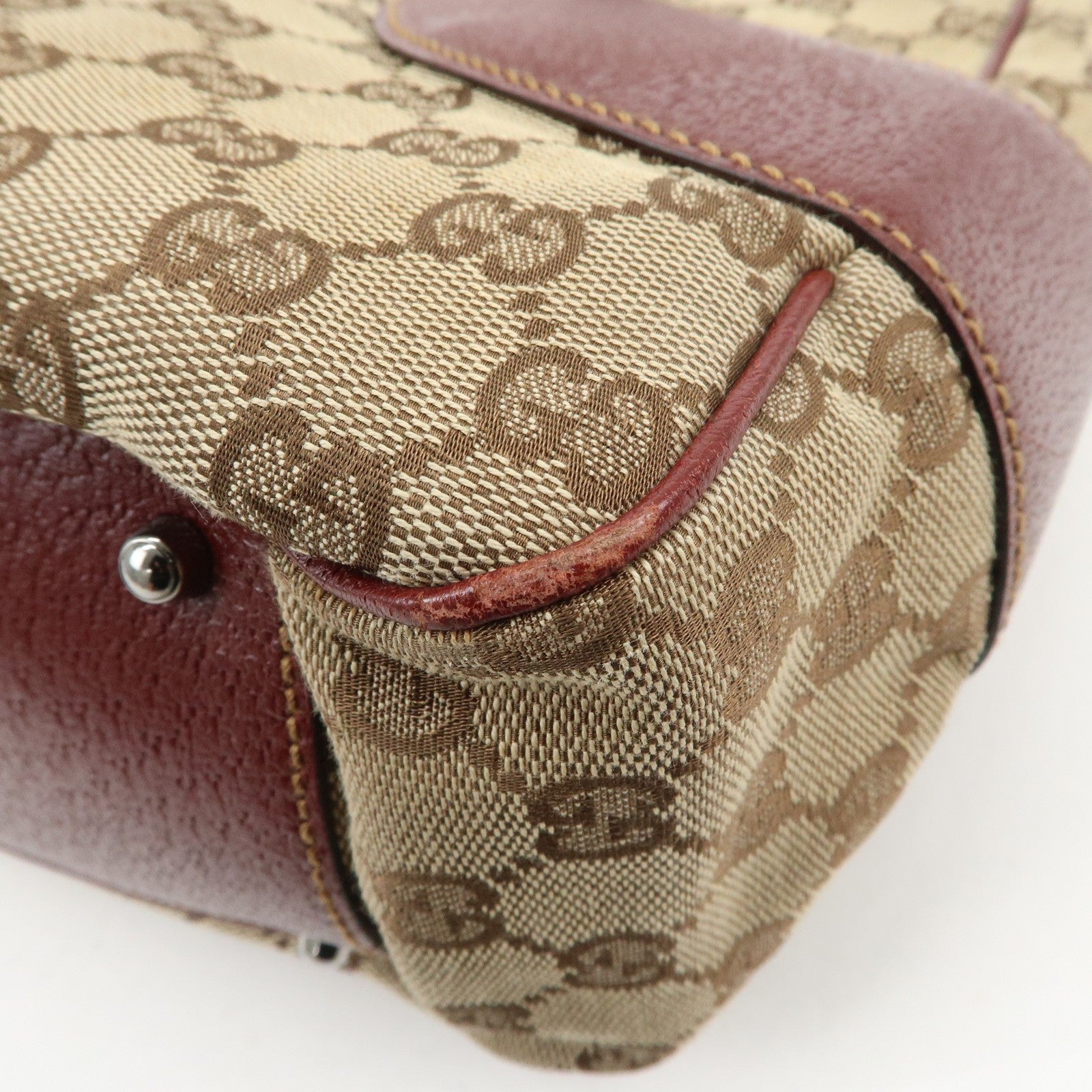 Gucci Tote Bag - Beige Bordeaux, GG Canvas Leather